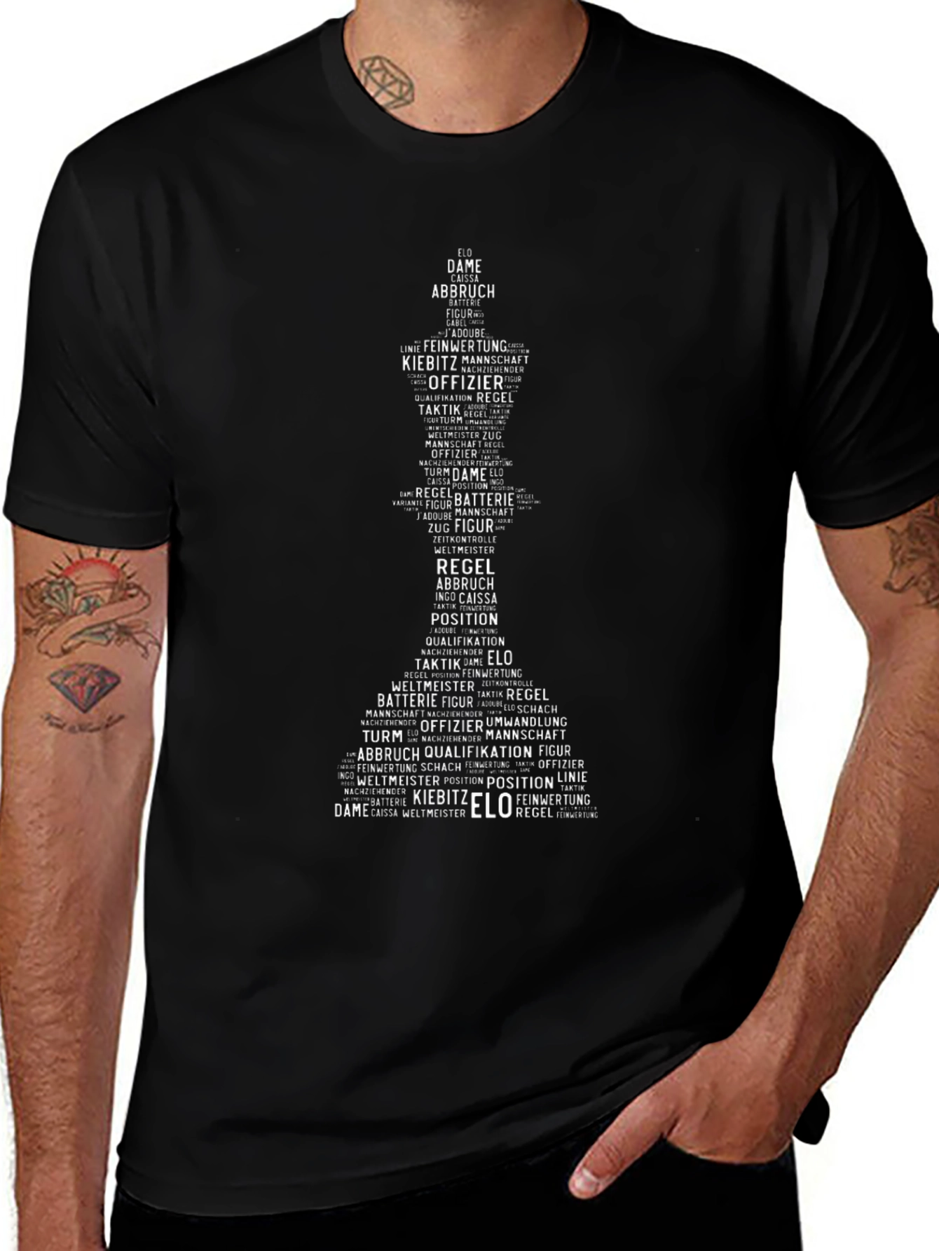 Chess Word Art T-Shirt - Unique Graphic Tee