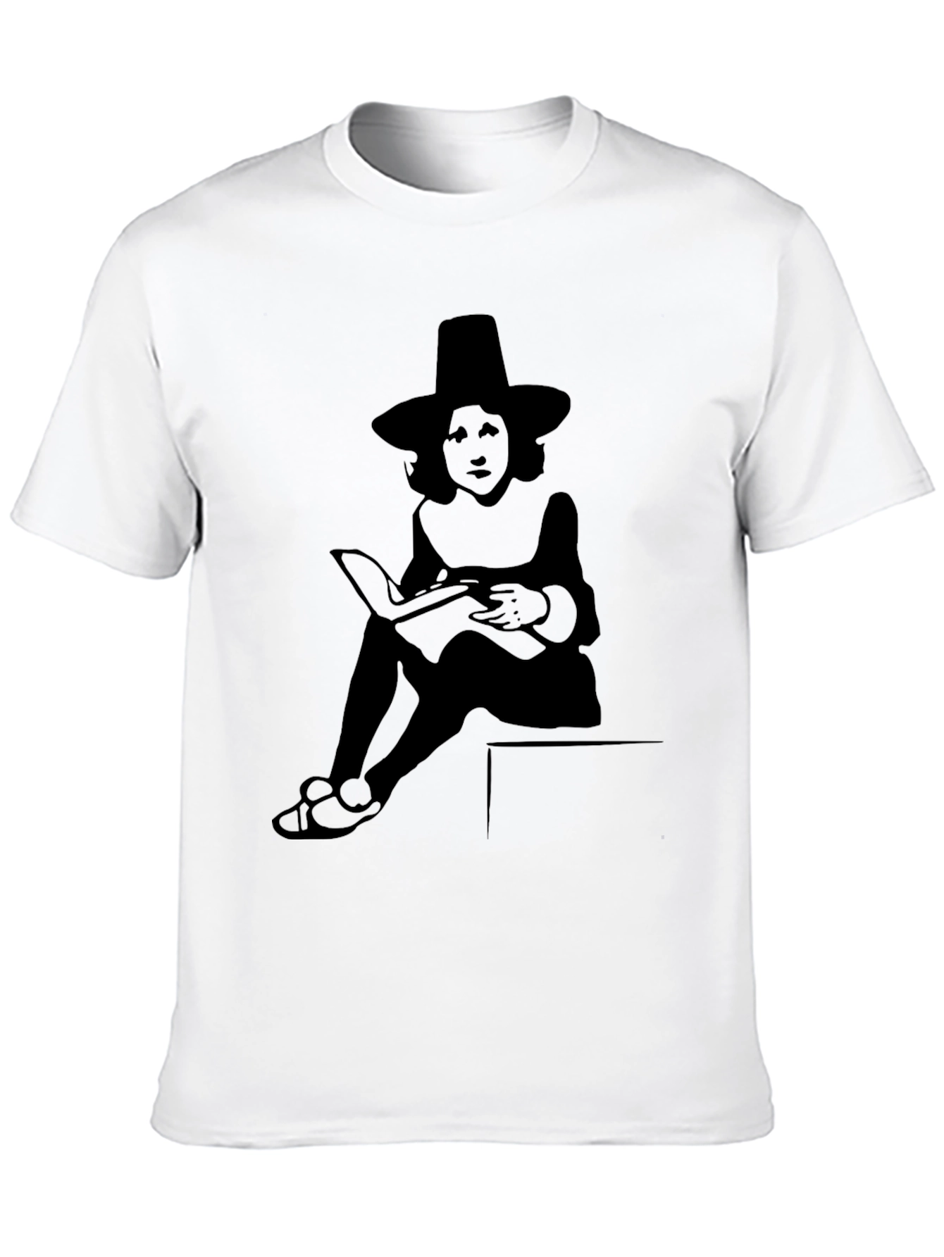 Literary Witch Graphic T-Shirt - Black