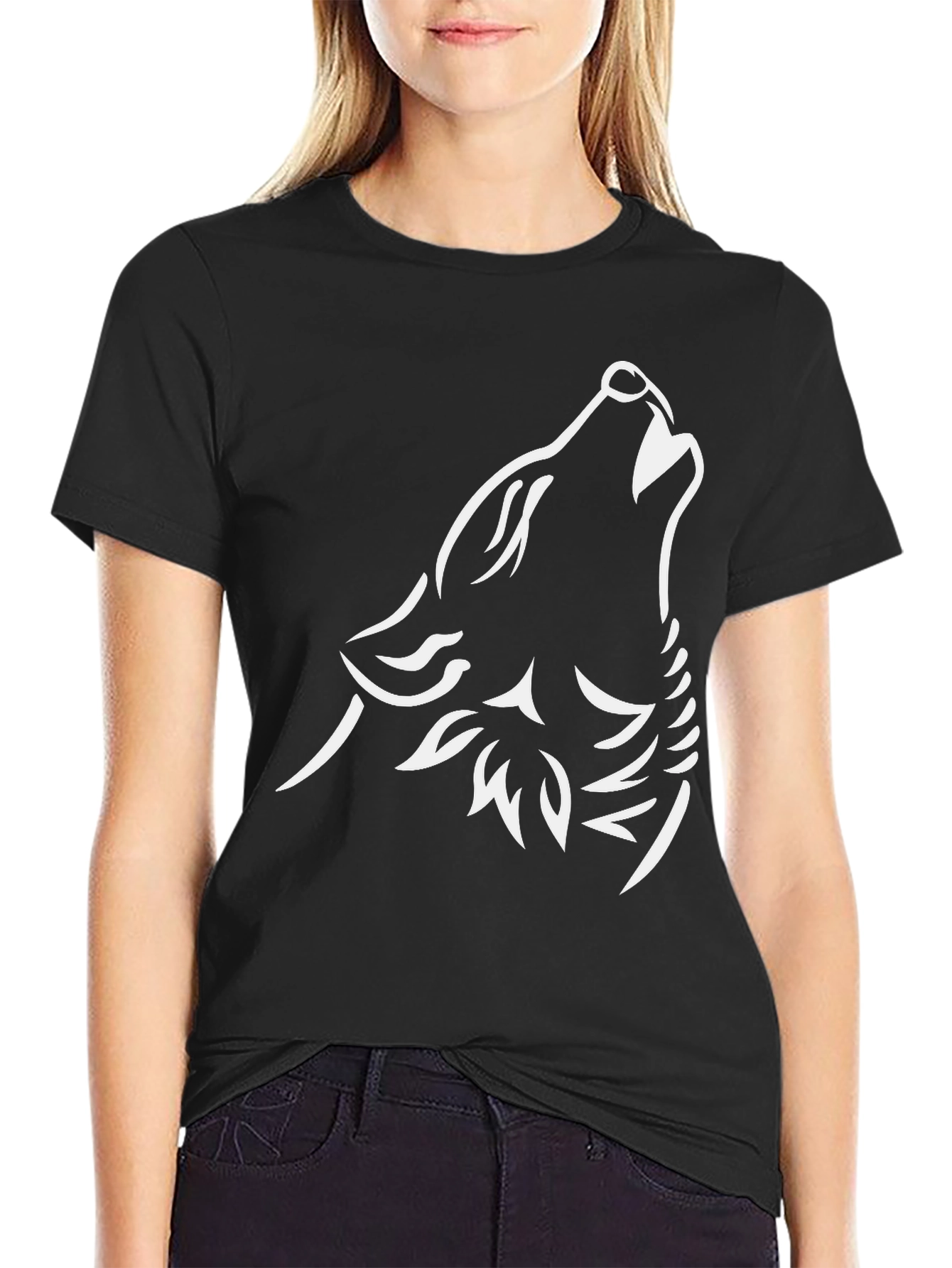Black Wolf Howl Graphic Tee