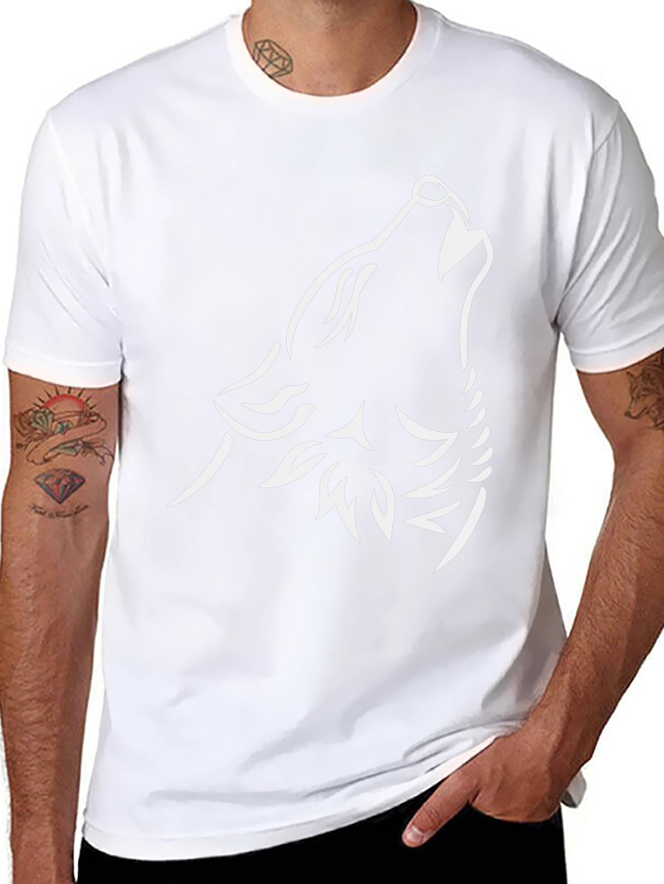 Black Wolf Howl Graphic Tee