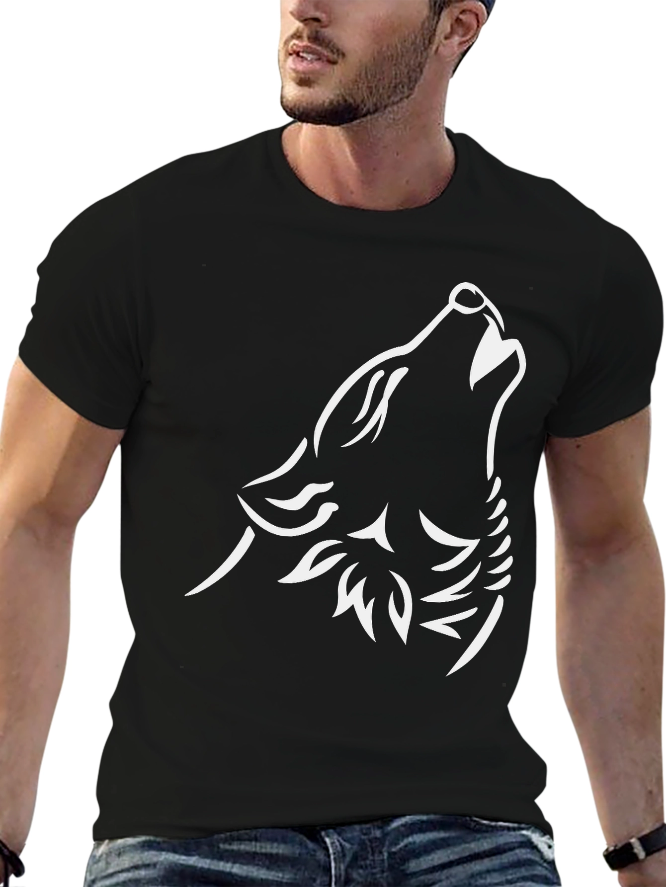 Black Wolf Howl Graphic Tee