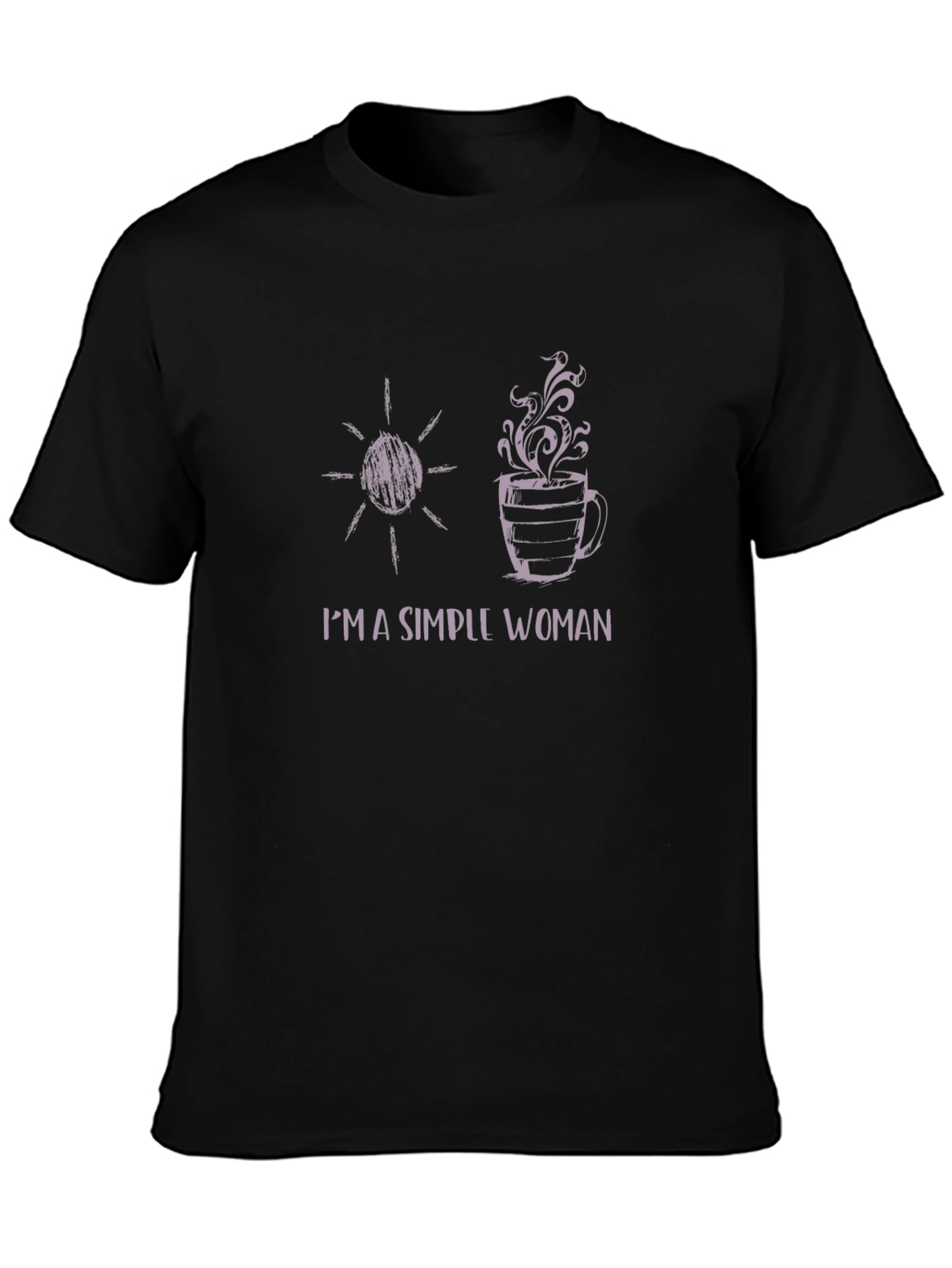 Simple Woman T-Shirt - Sun and Coffee Design