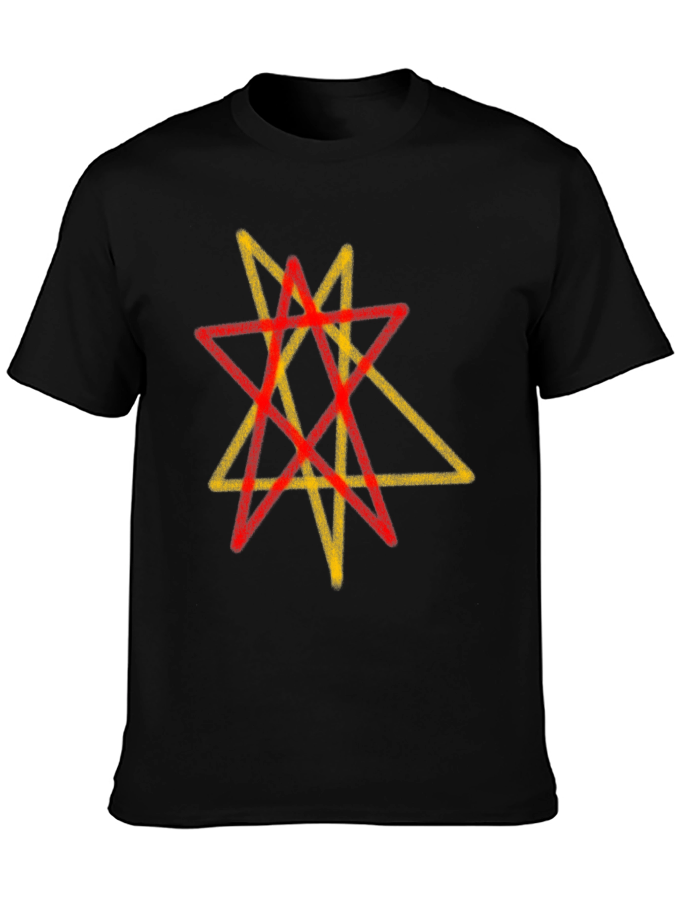 Geometric Star Graphic Tee - Black