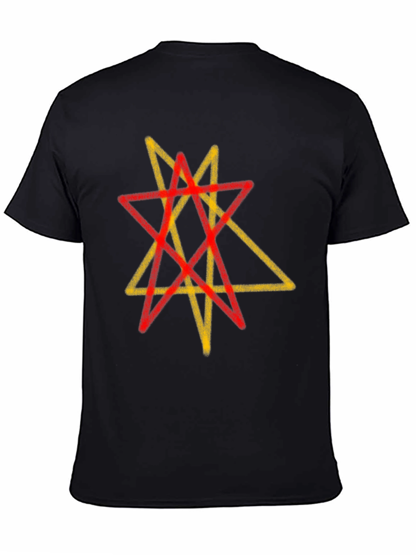 Geometric Star Graphic Tee - Black