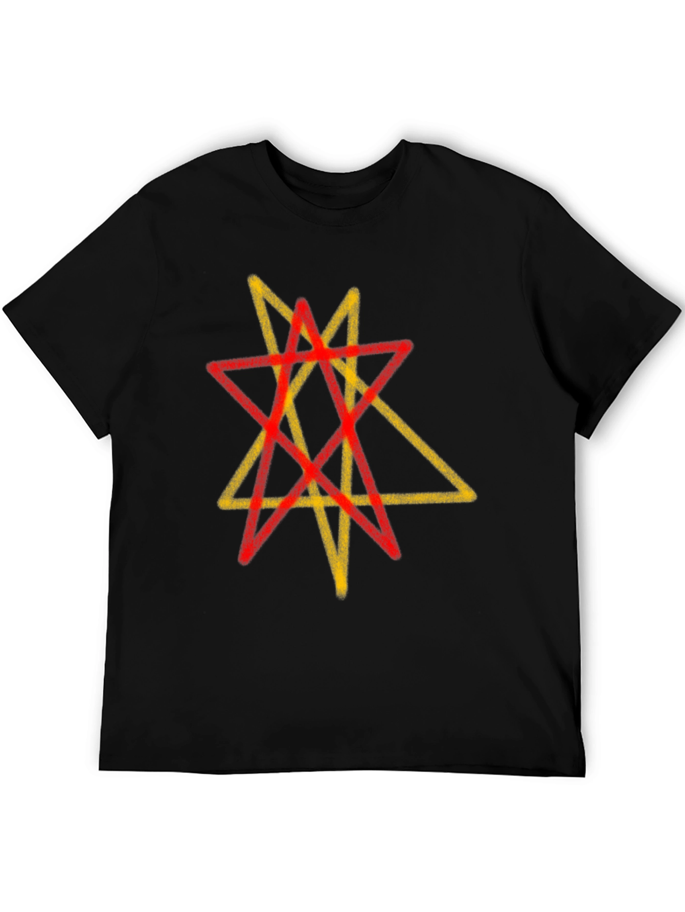 Geometric Star Graphic Tee - Black