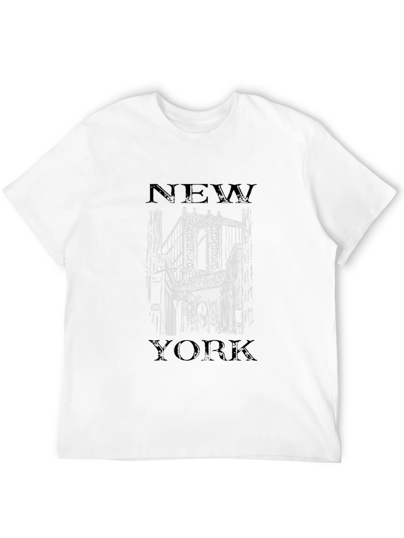 New York Bridge Graphic T-Shirt - Black