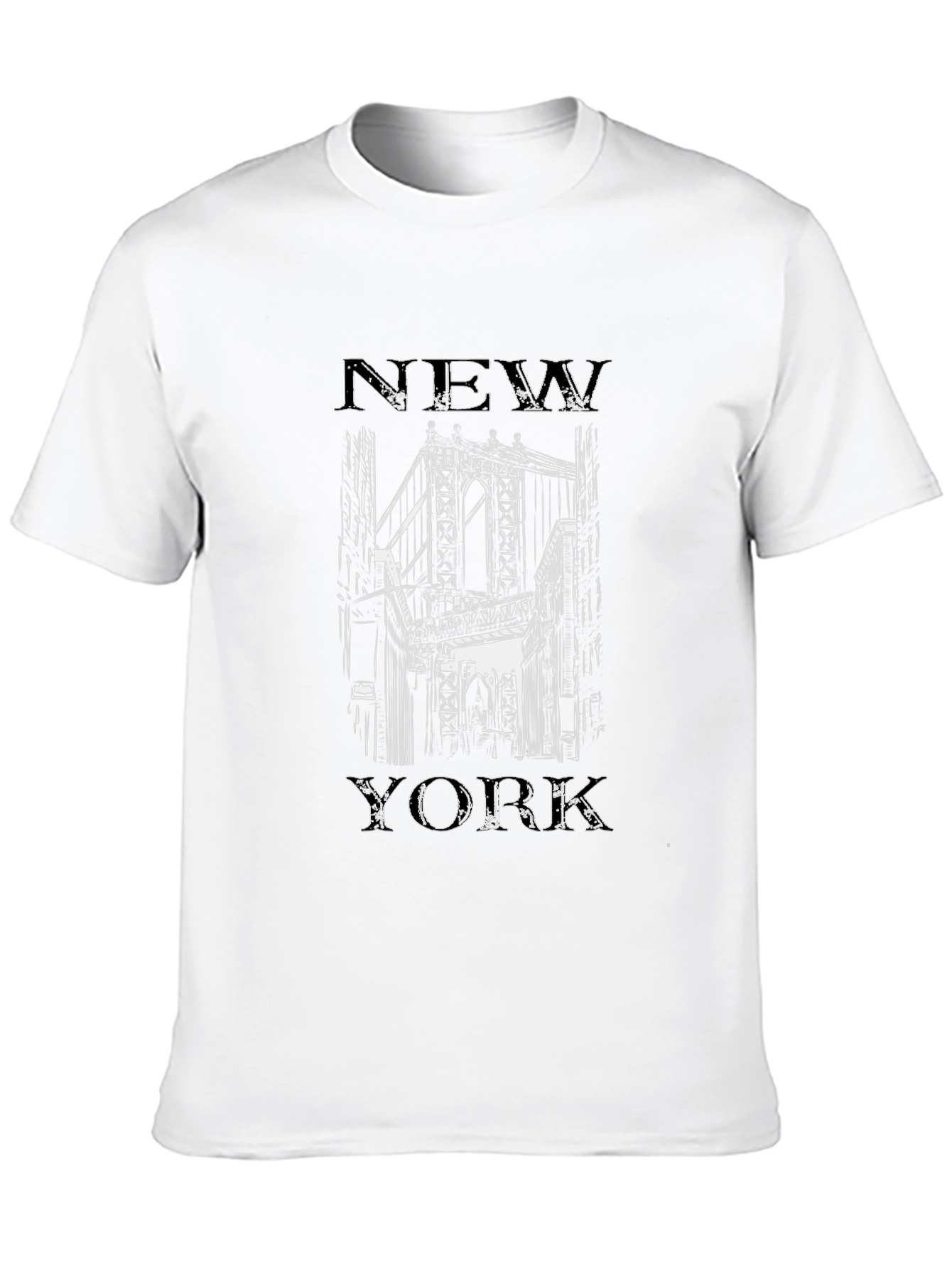 New York Bridge Graphic T-Shirt - Black