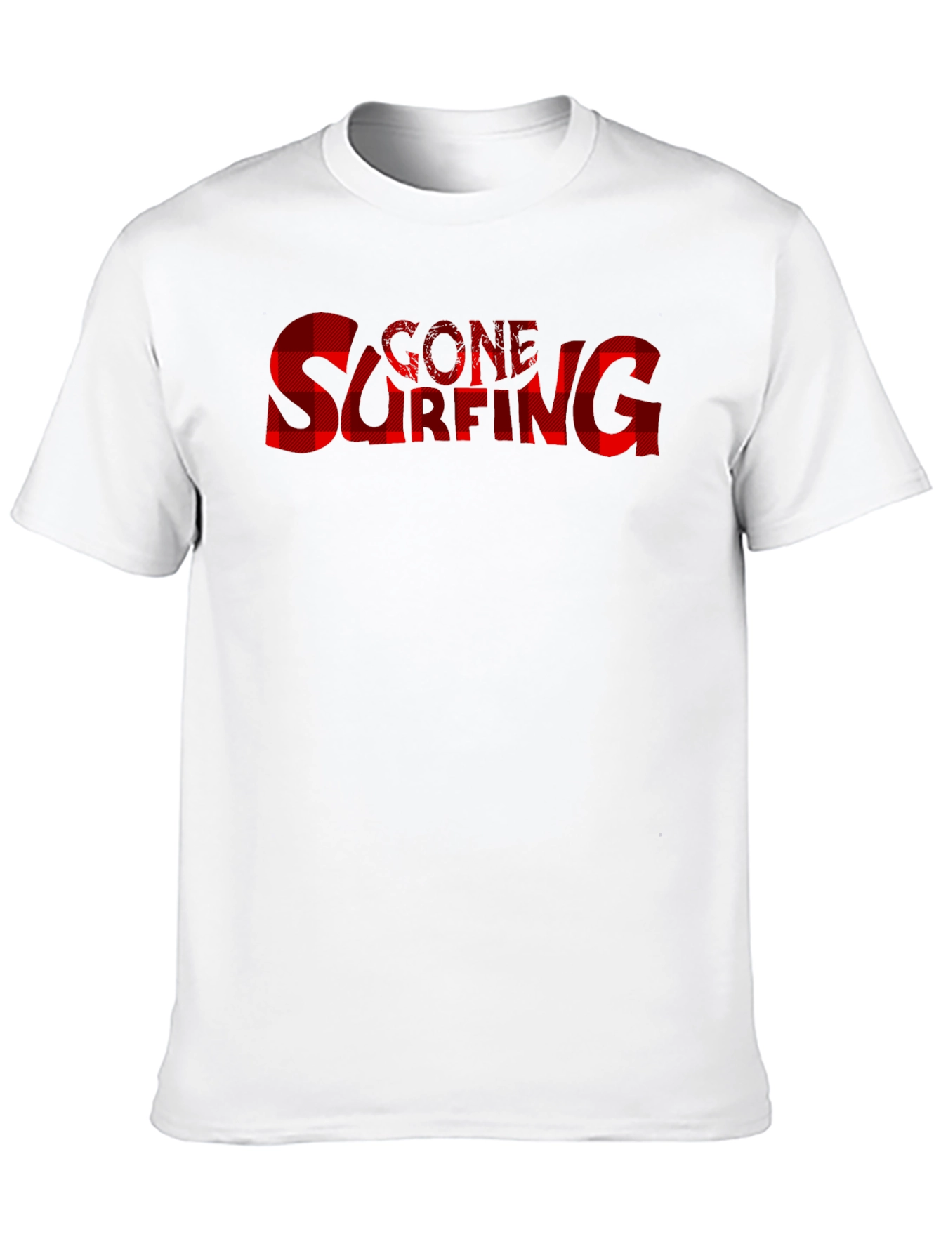 Gone Surfing Buffalo Plaid Graphic Tee