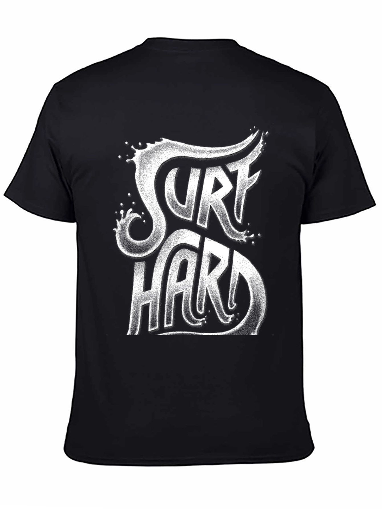 Surf Hard Graphic Tee - Black Cotton T-Shirt