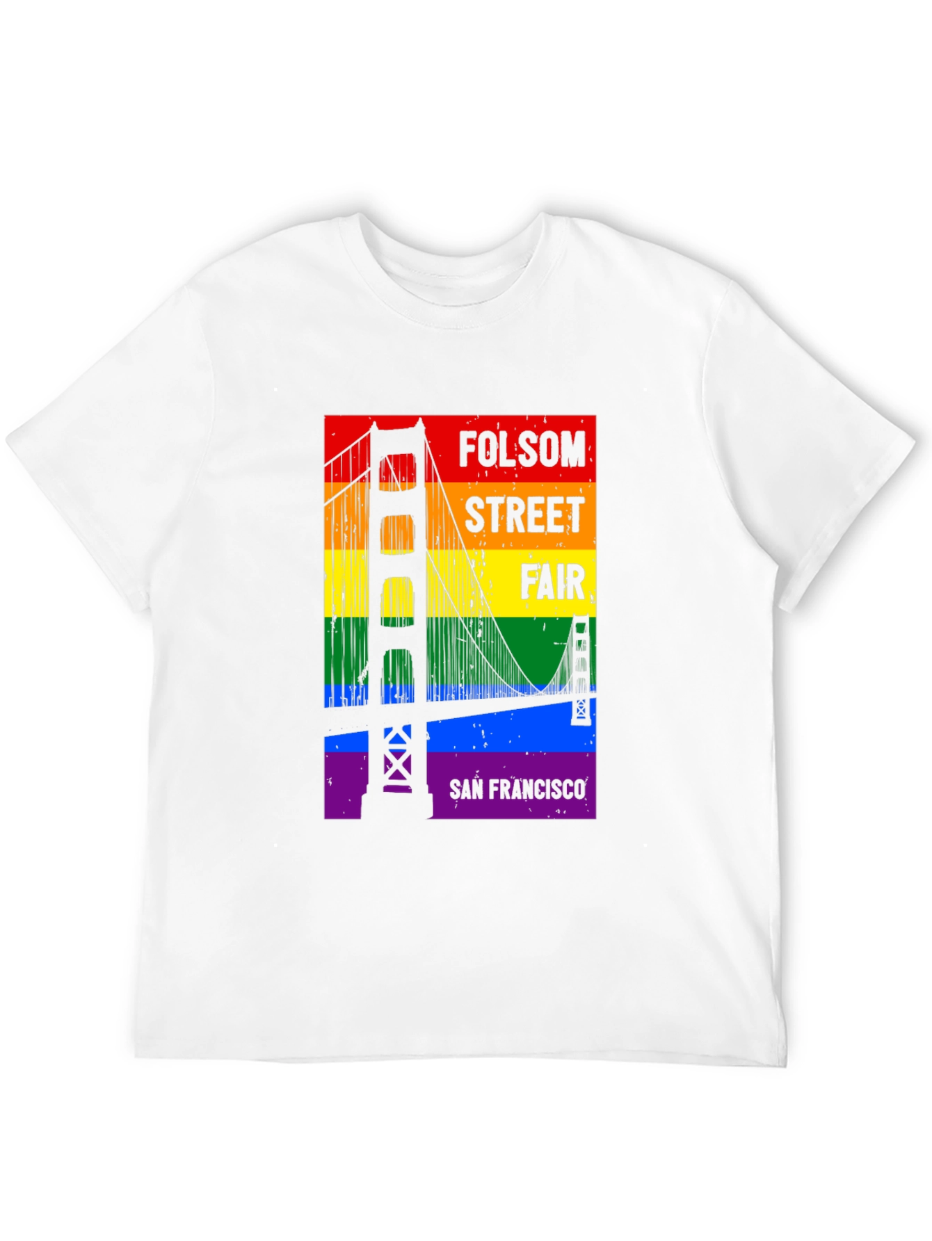 Folsom Street Fair Rainbow Bridge Black T-Shirt