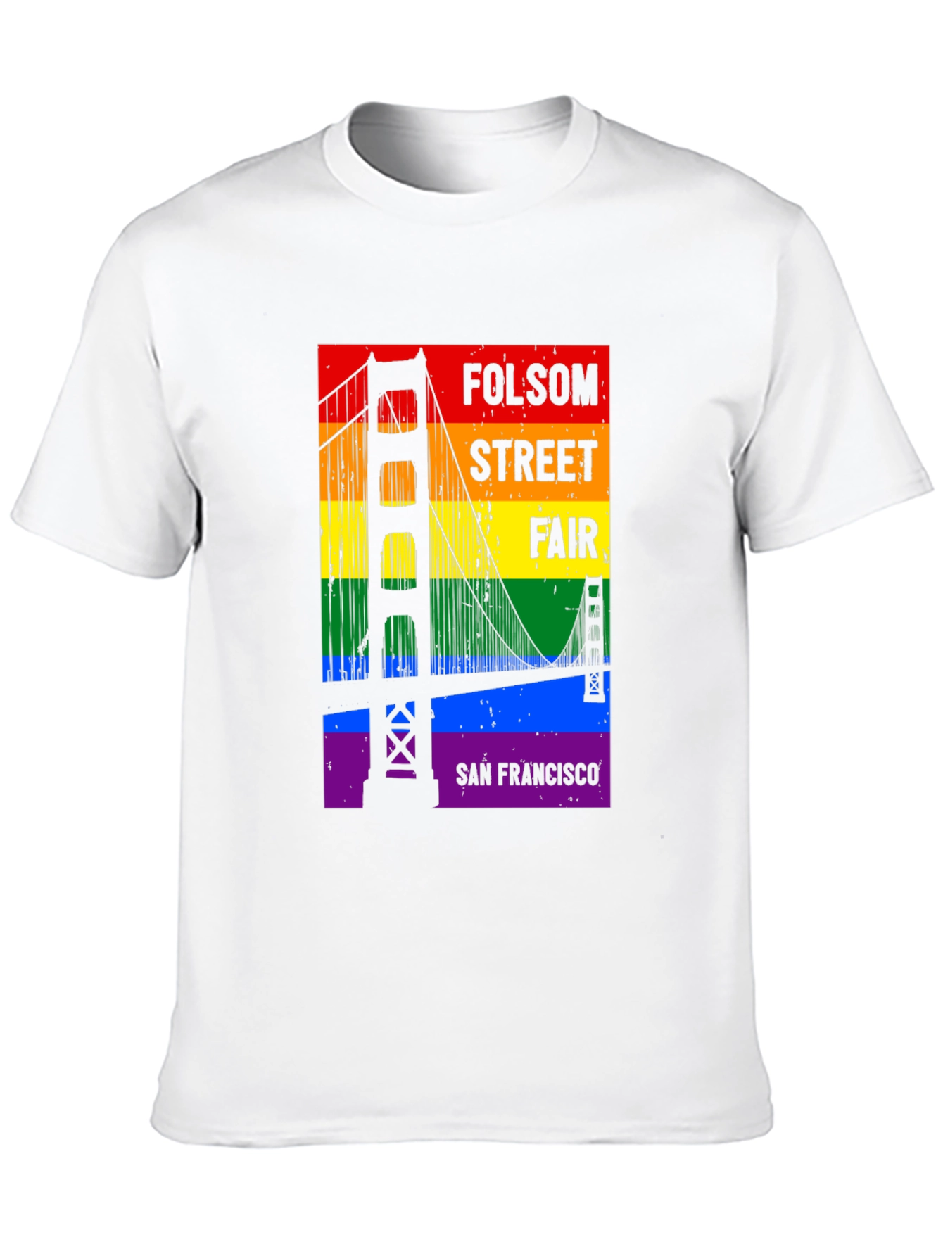 Folsom Street Fair Rainbow Bridge Black T-Shirt