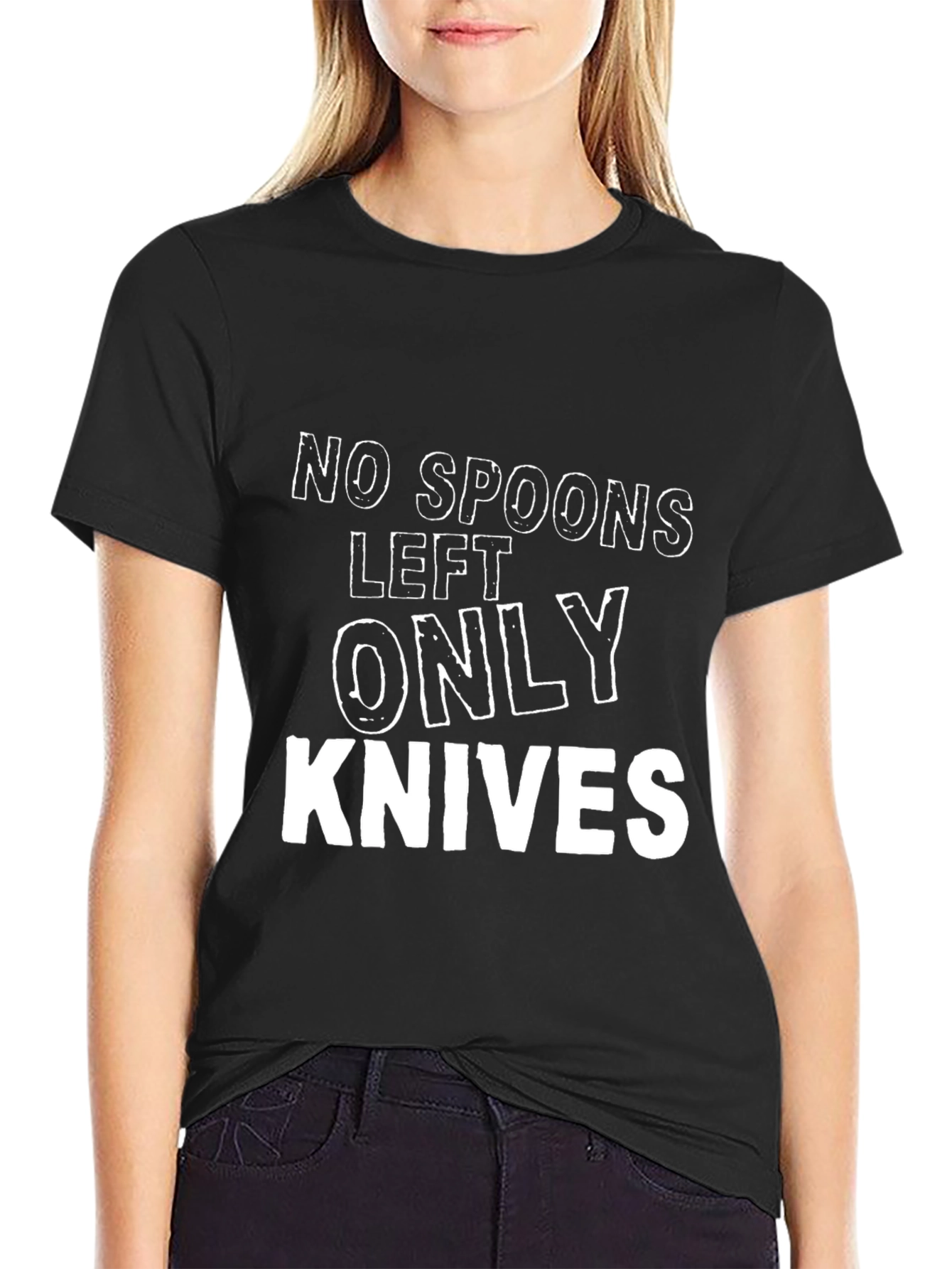 Funny No Spoons Only Knives Graphic Tee