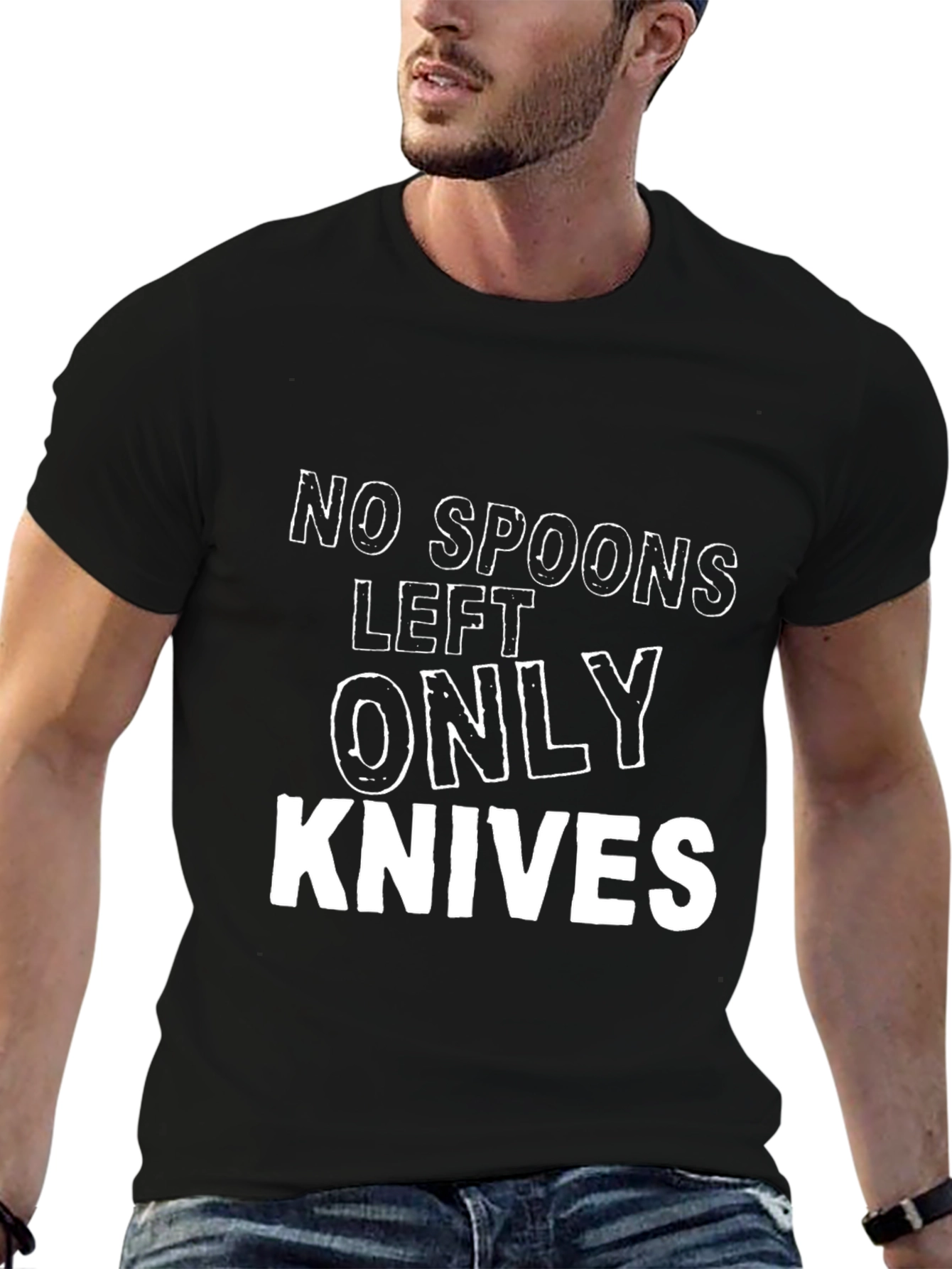 Funny No Spoons Only Knives Graphic Tee