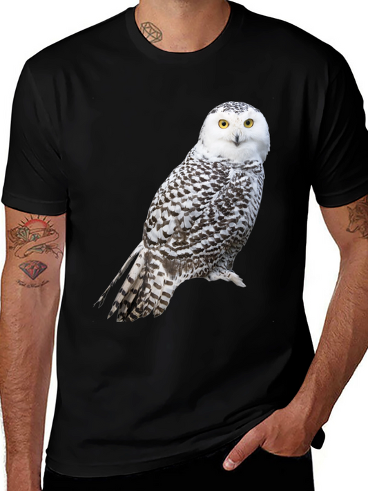 Snowy Owl Graphic Tee - Unisex Black T-Shirt