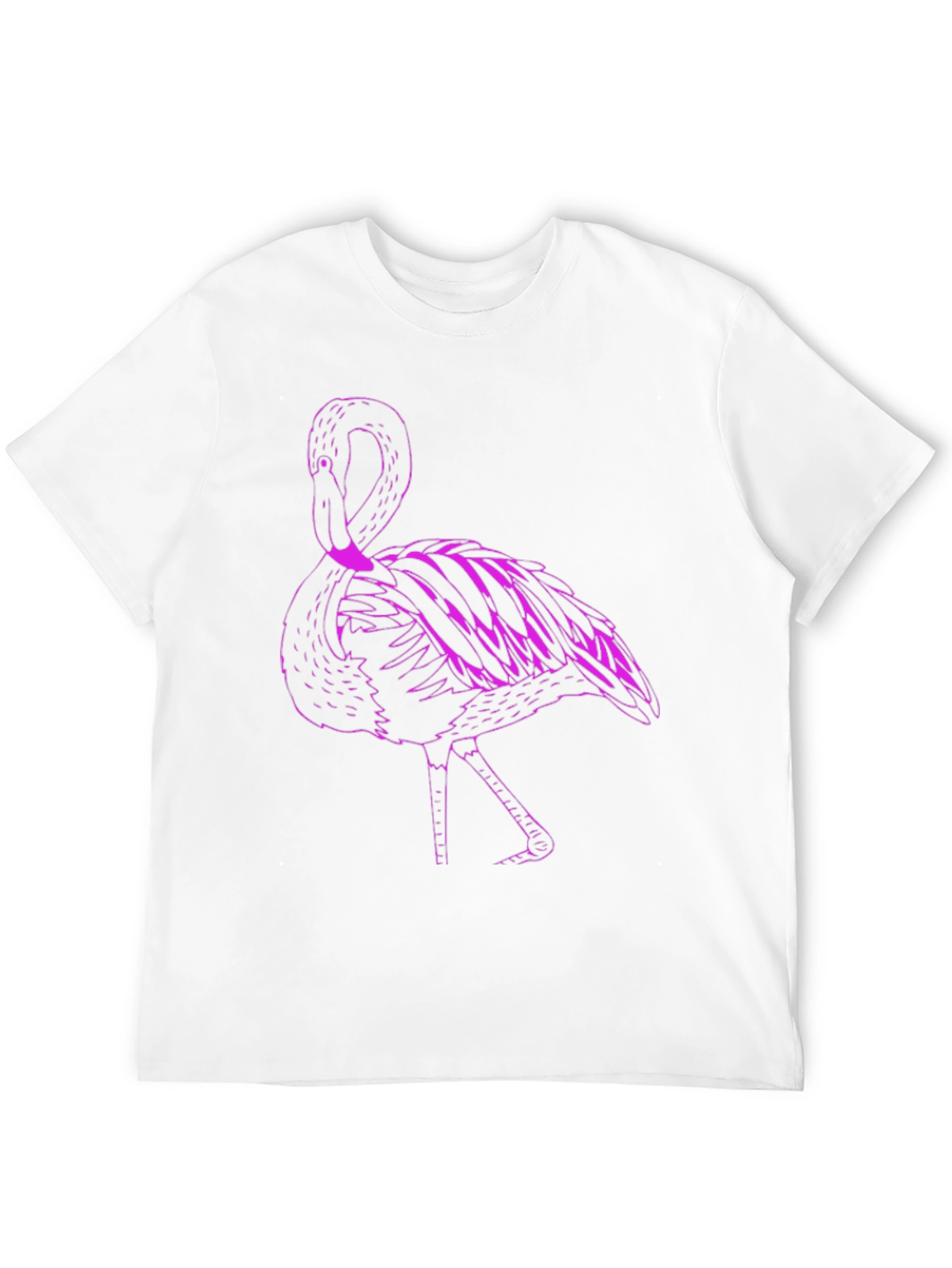 Black T-Shirt with Pink Flamingo Graphic