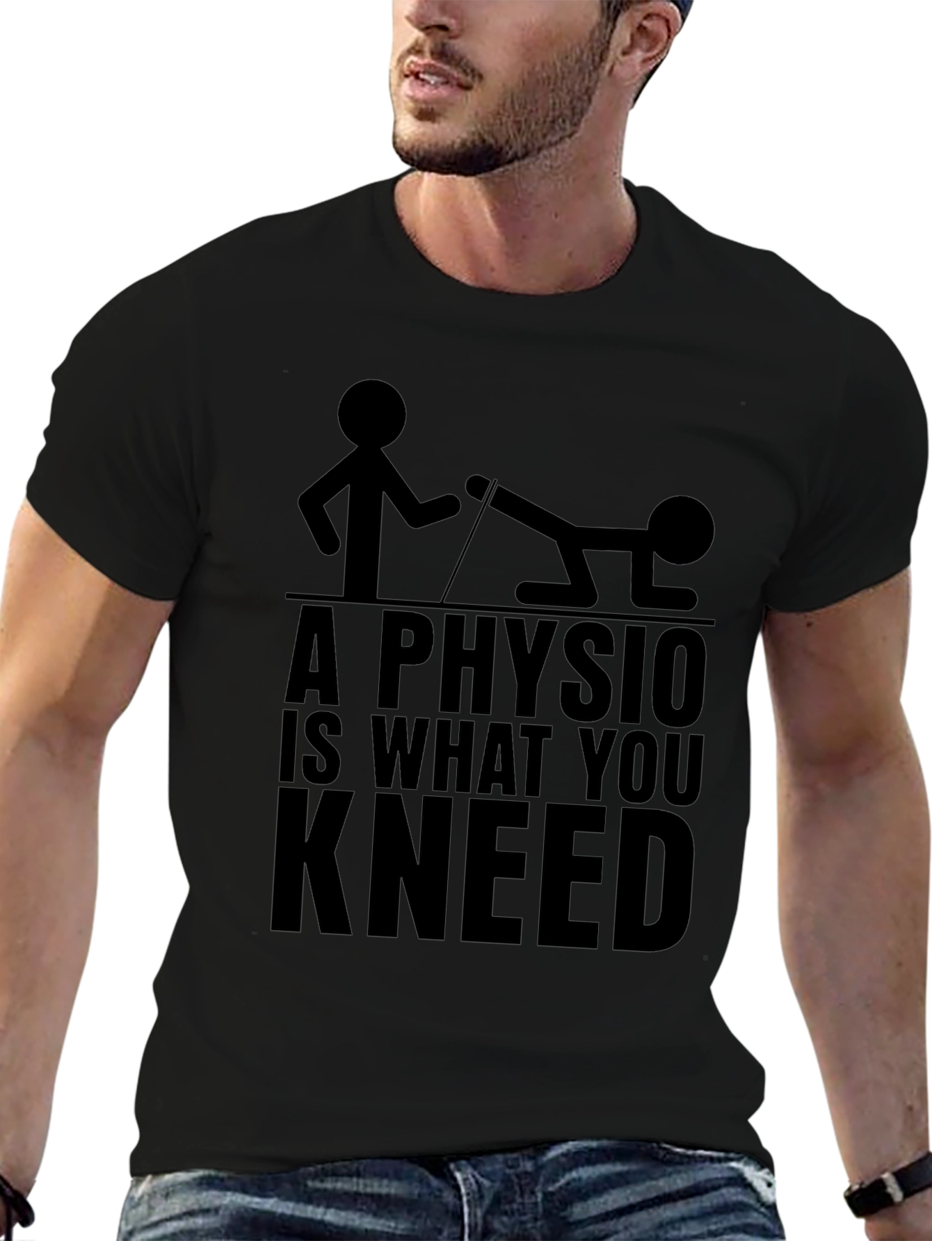 A Physio is What You Kneed Black T-Shirt