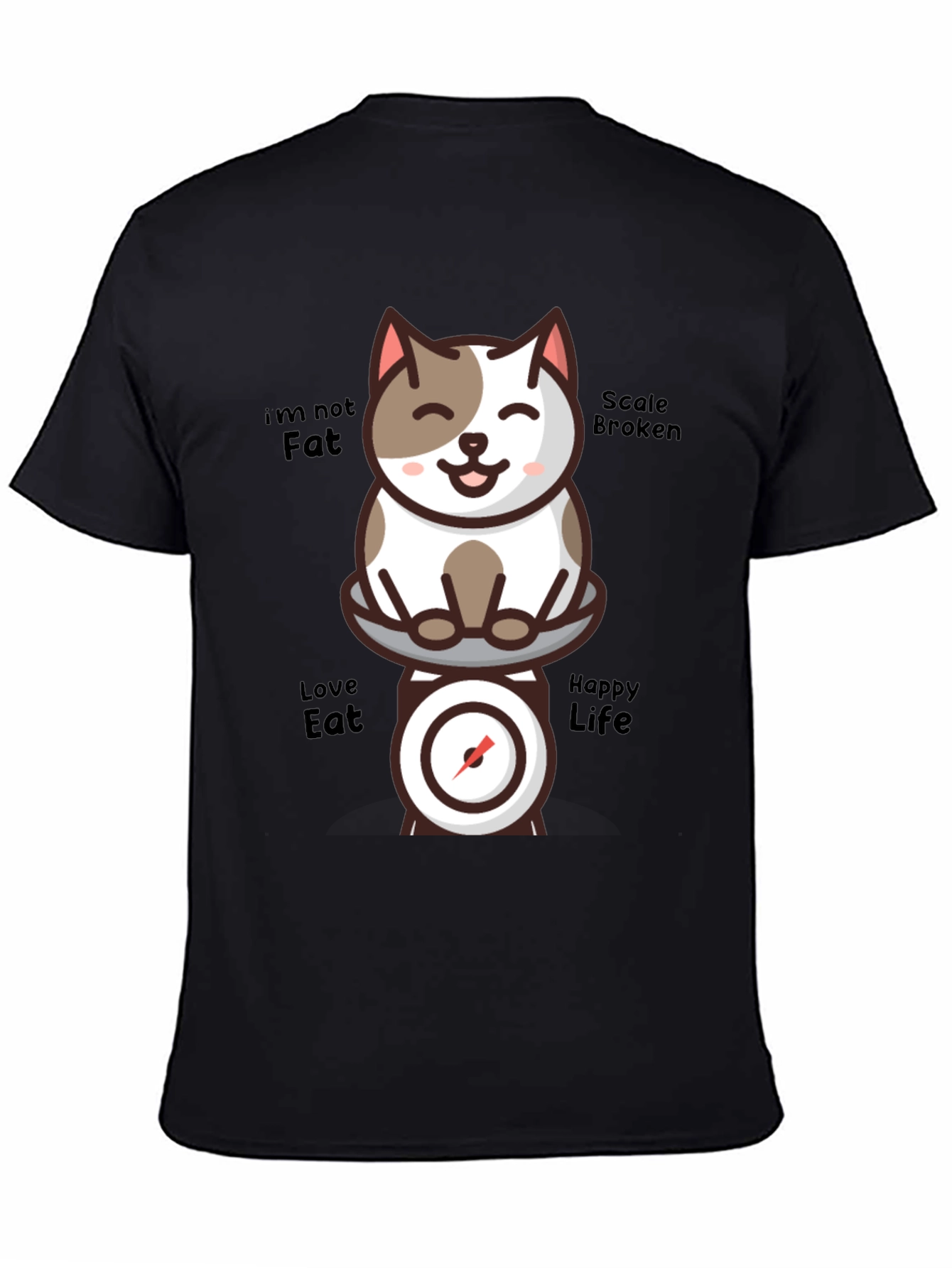 Funny Cat Scale T-Shirt - Im Not Fat