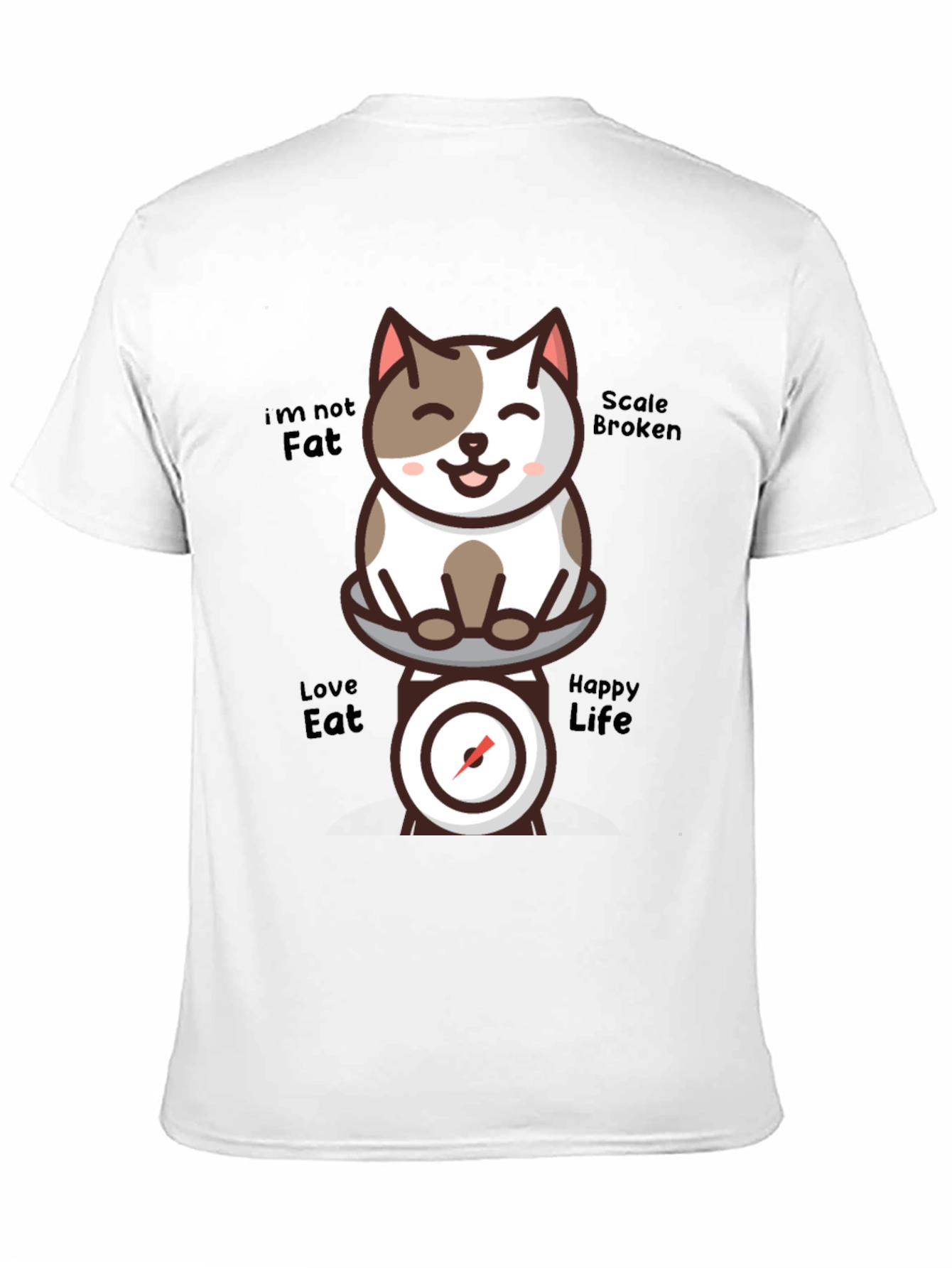 Funny Cat Scale T-Shirt - Im Not Fat