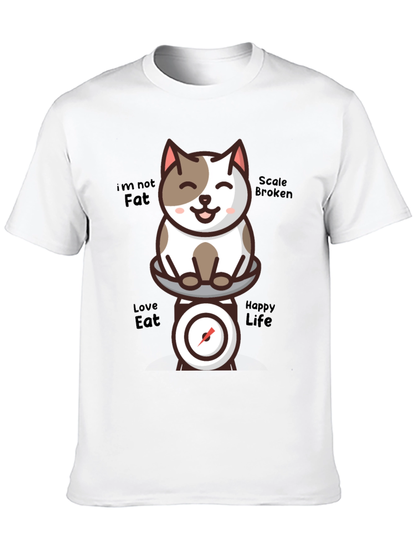 Funny Cat Scale T-Shirt - Im Not Fat