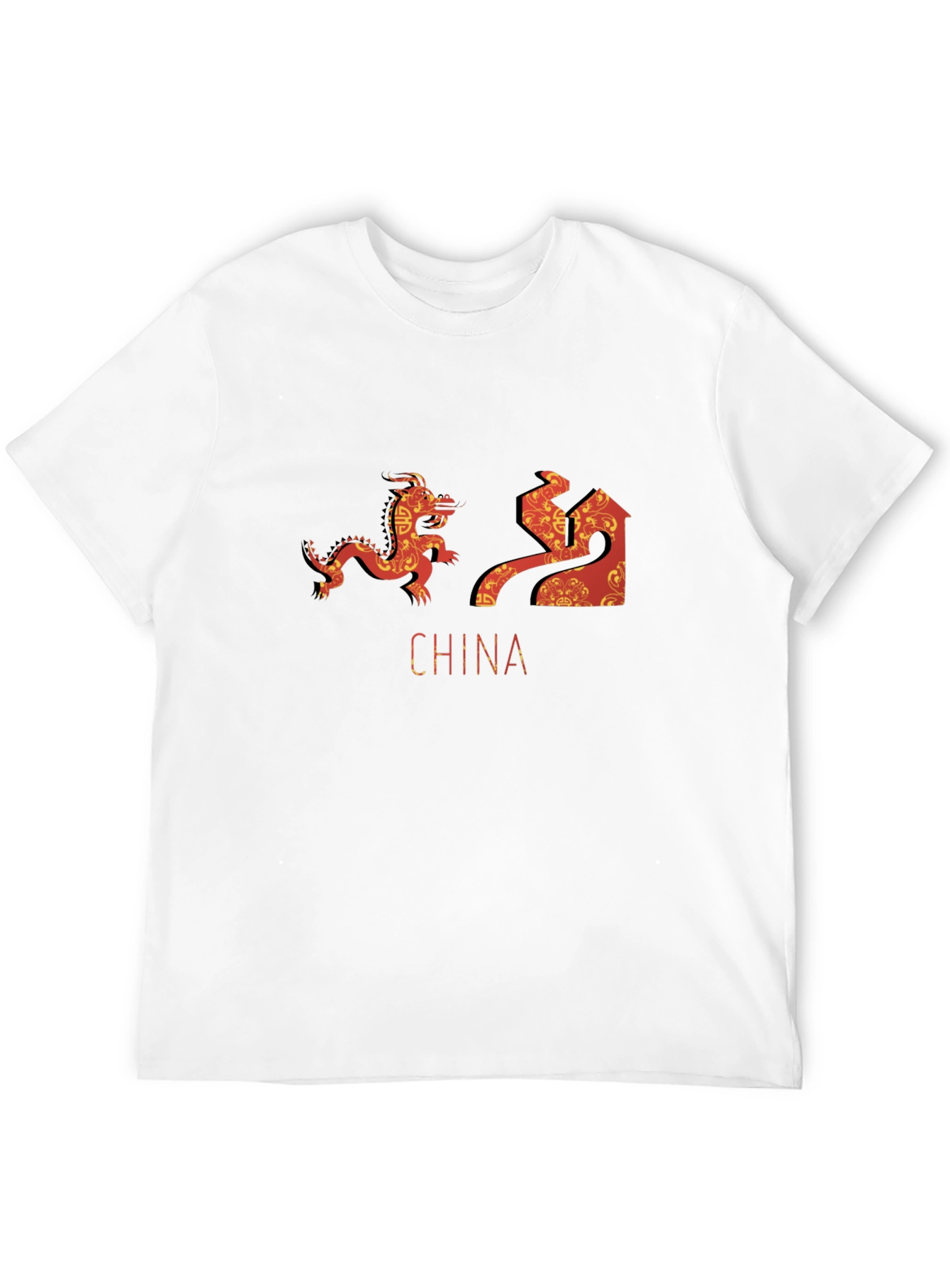 China Dragon & Great Wall Graphic T-Shirt