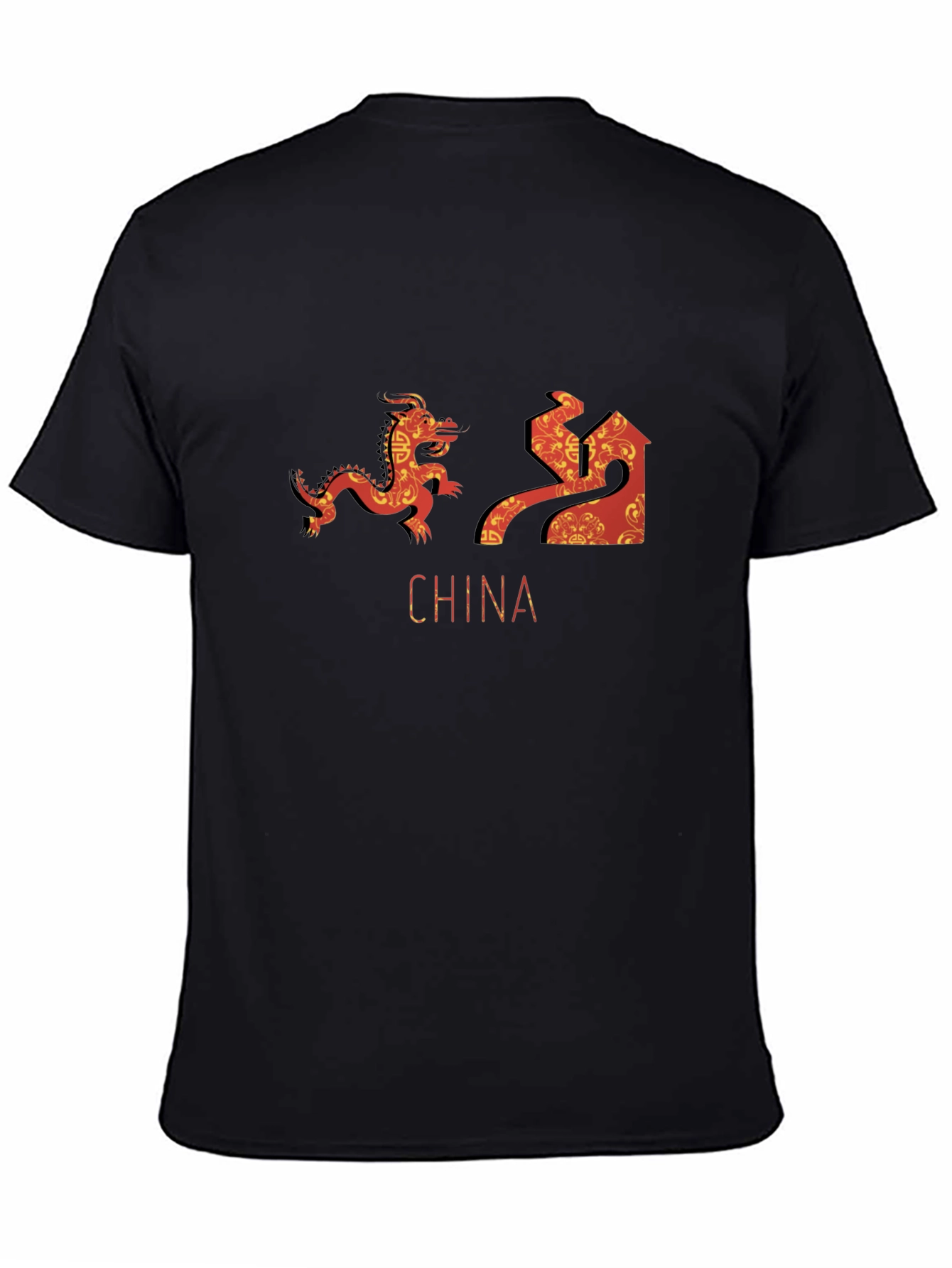 China Dragon & Great Wall Graphic T-Shirt