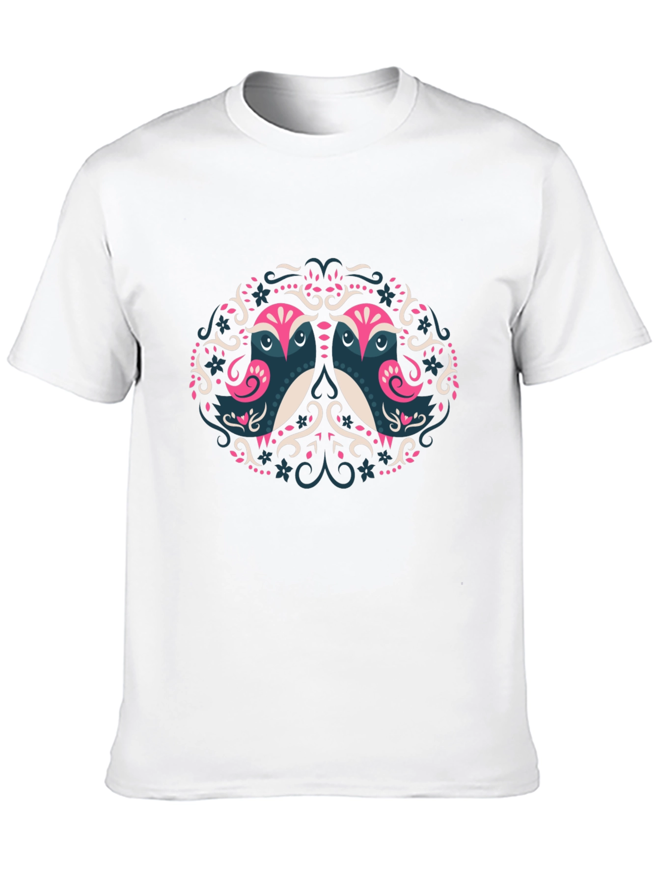 Artistic Owl Graphic Print Black T-Shirt