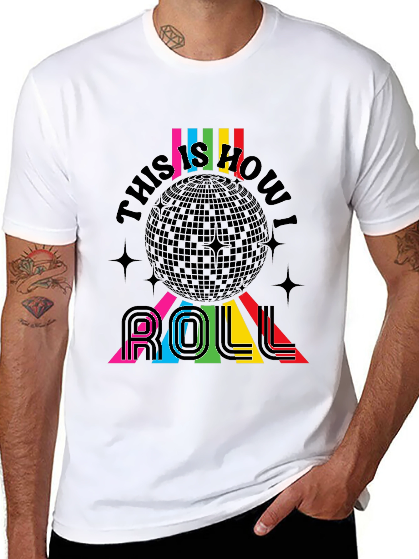 Retro Disco Ball This is How I Roll T-Shirt