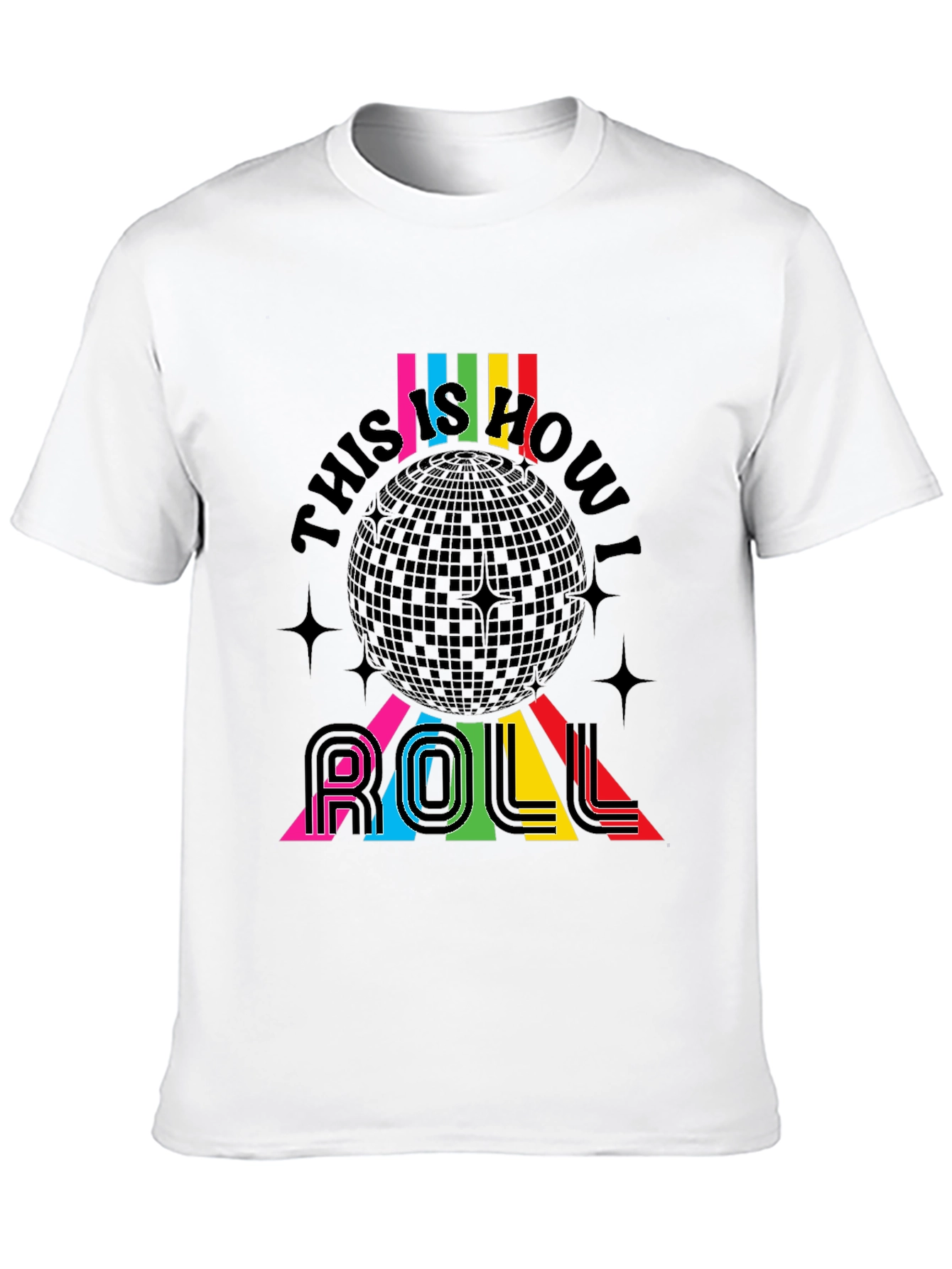 Retro Disco Ball This is How I Roll T-Shirt