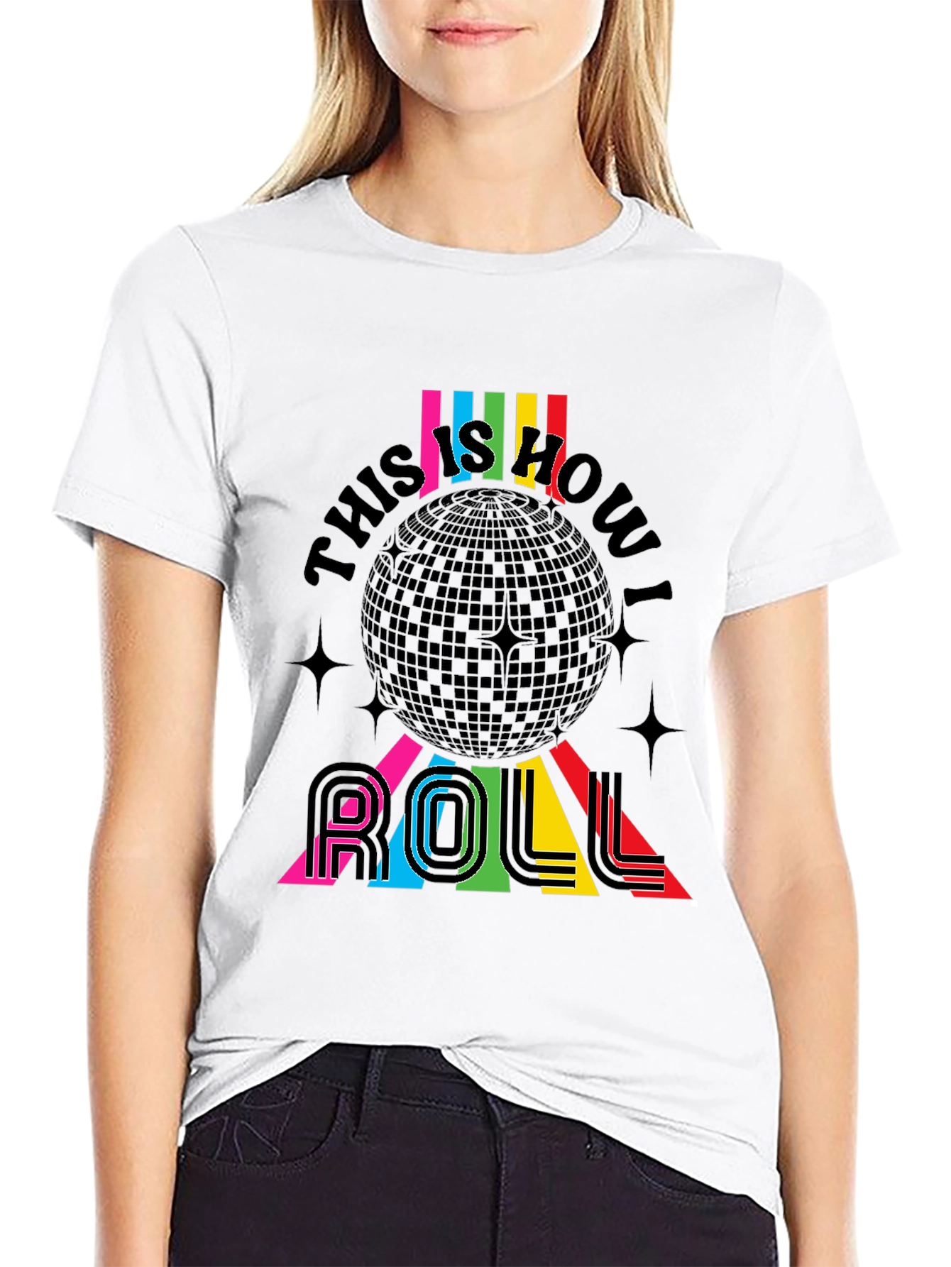 Retro Disco Ball This is How I Roll T-Shirt