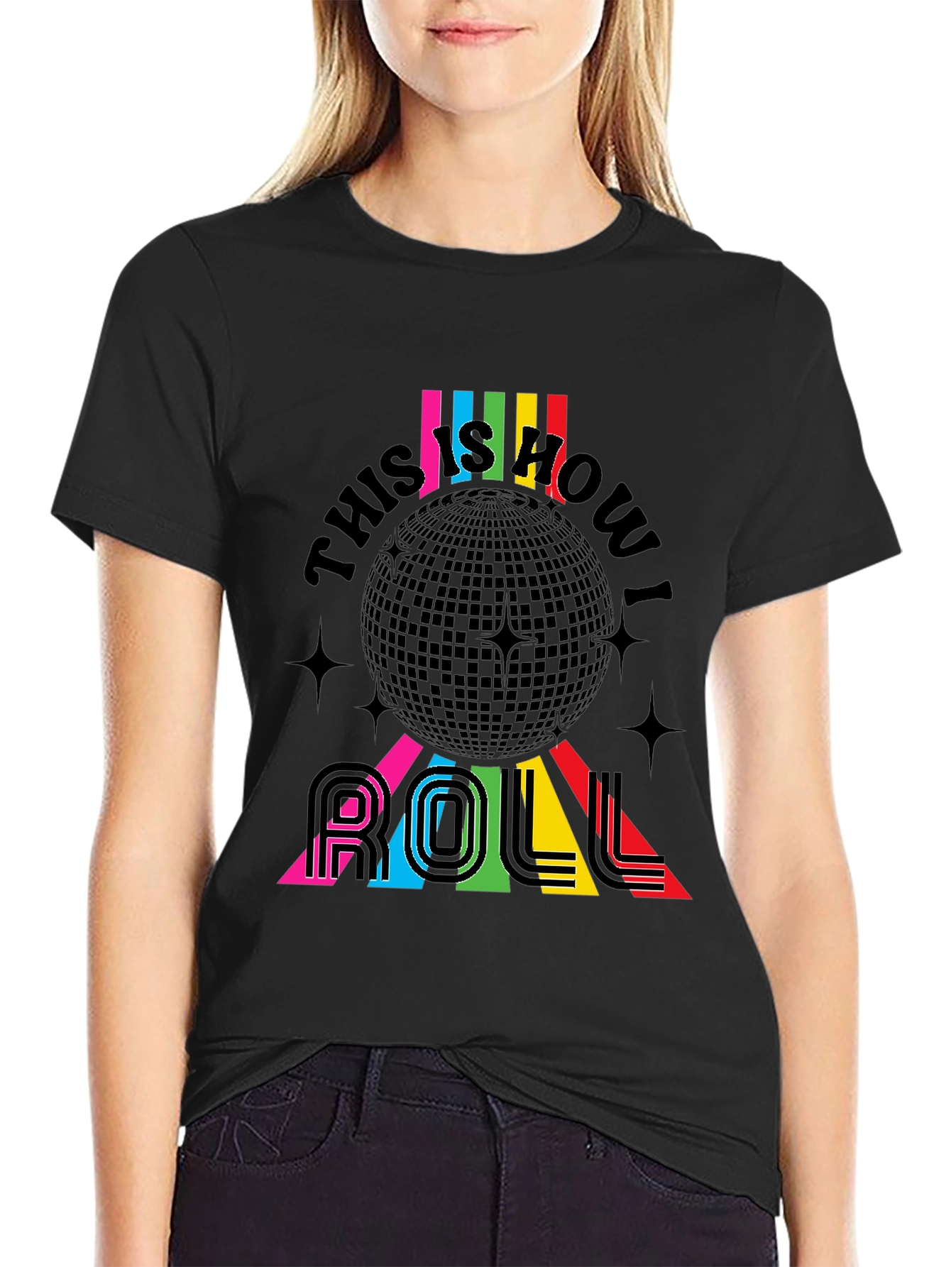 Retro Disco Ball This is How I Roll T-Shirt