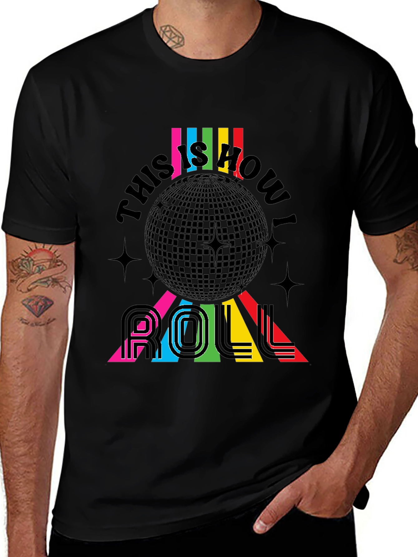 Retro Disco Ball This is How I Roll T-Shirt