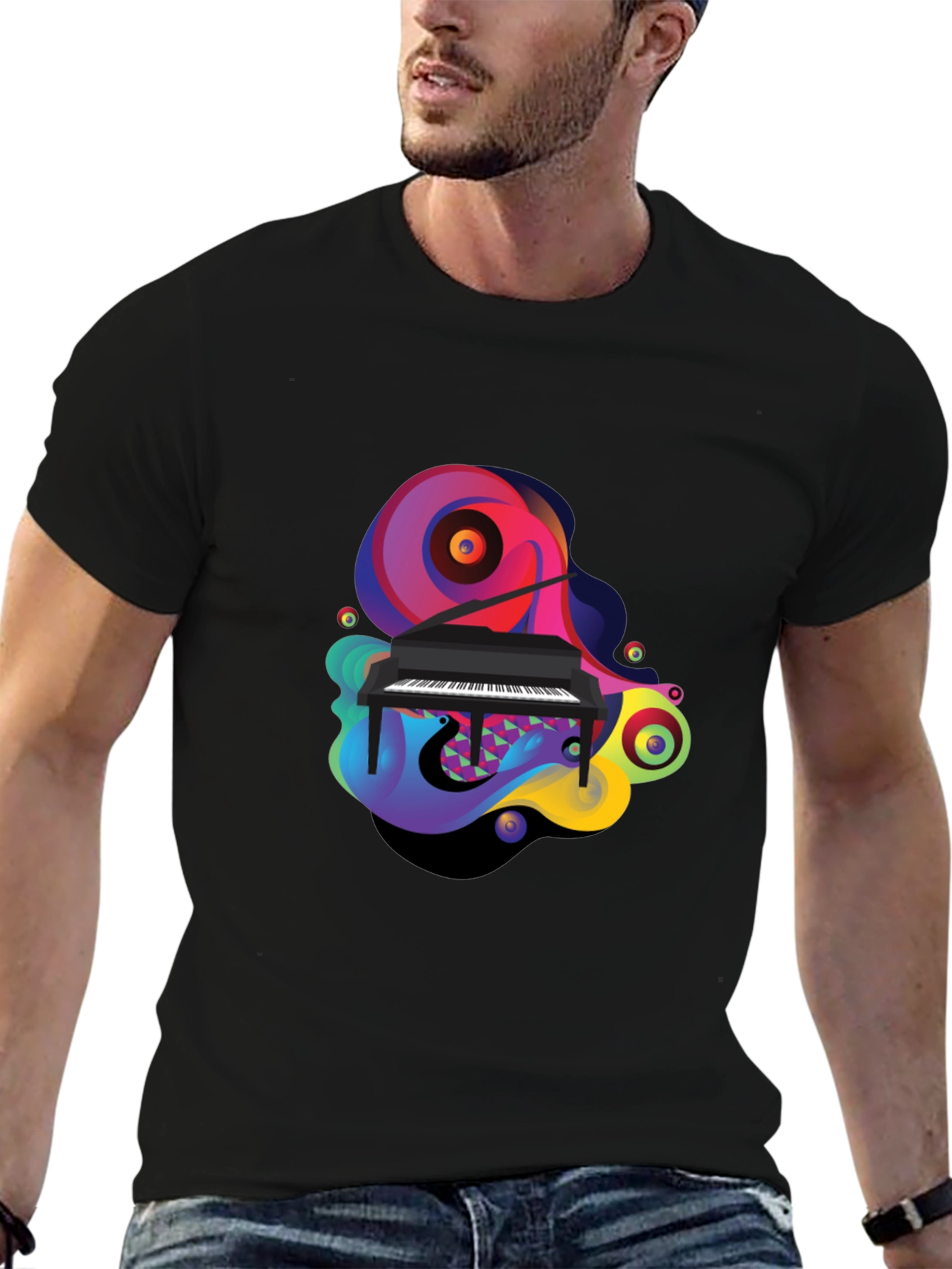 Abstract Piano Graphic Tee - Unique Music Lover Shirt