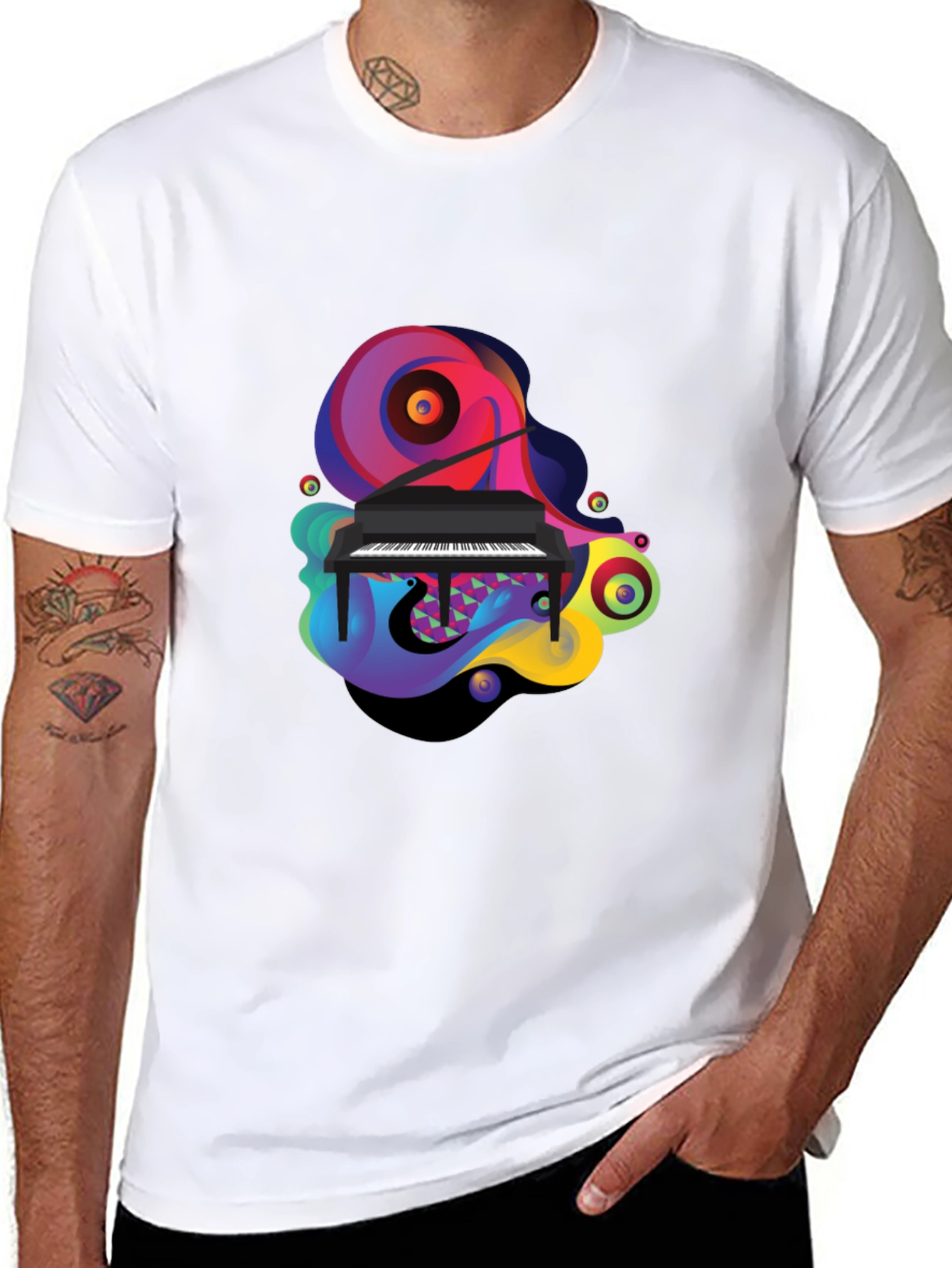 Abstract Piano Graphic Tee - Unique Music Lover Shirt