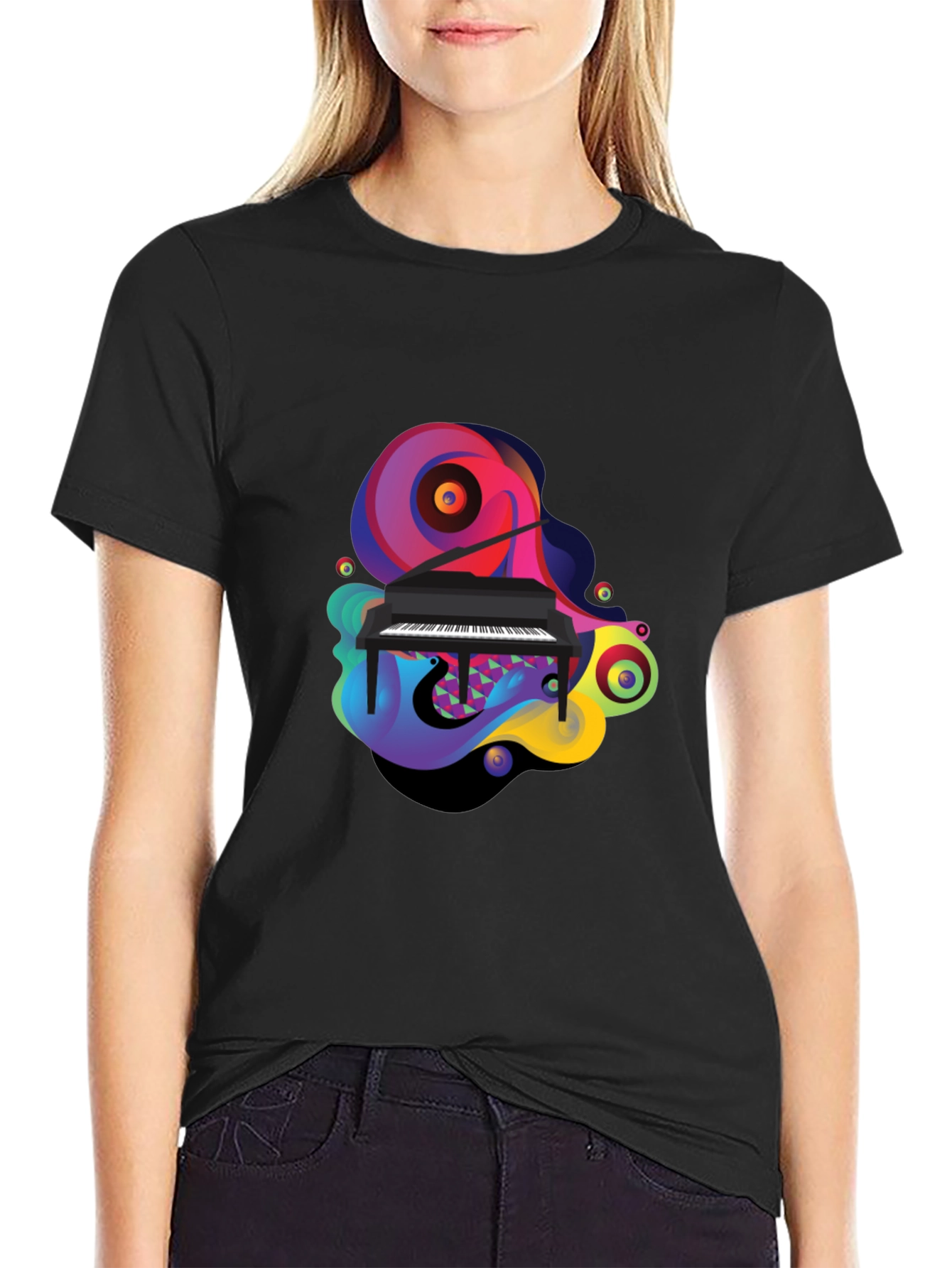 Abstract Piano Graphic Tee - Unique Music Lover Shirt