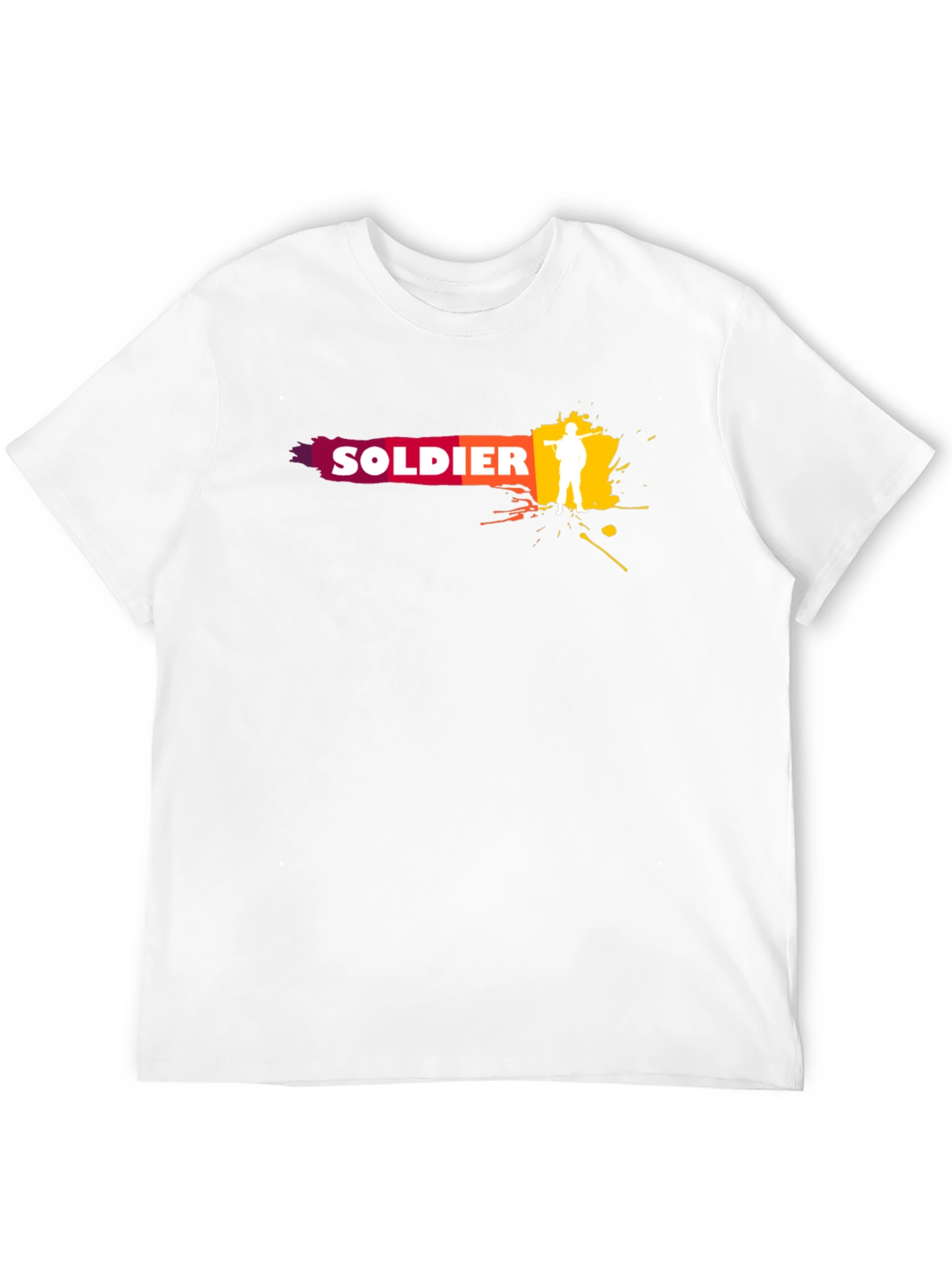 Soldier Graphic Print T-Shirt - Black