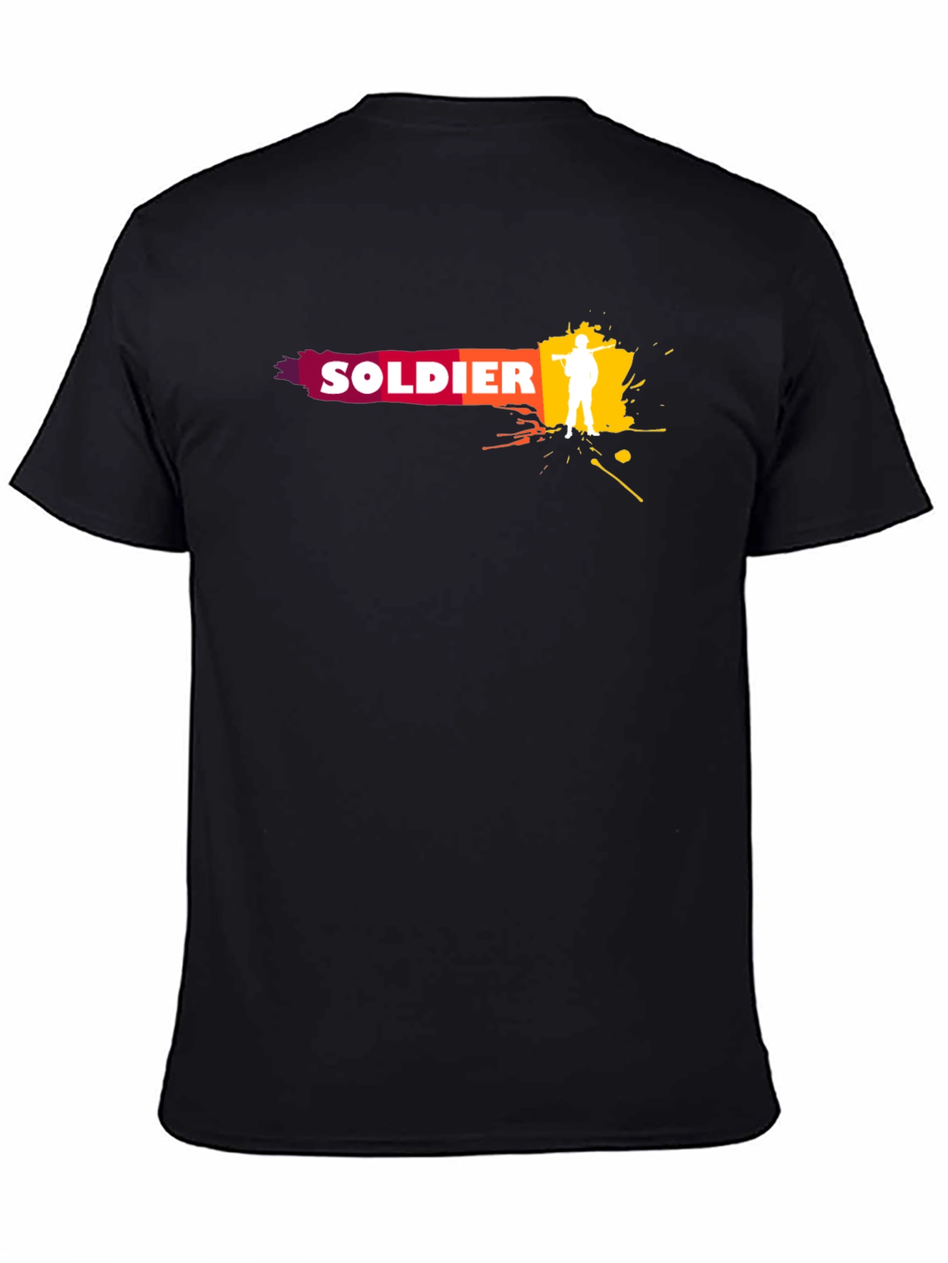 Soldier Graphic Print T-Shirt - Black