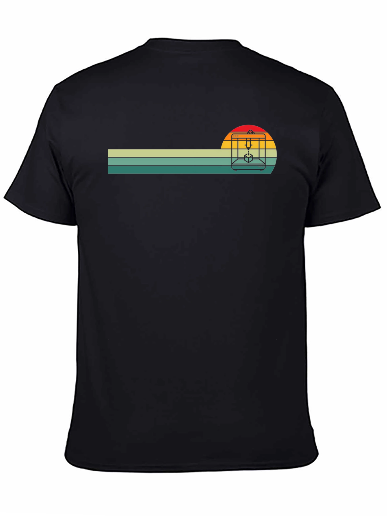 Retro 3D Printer Sunset T-Shirt - Maker Enthusiast Tee