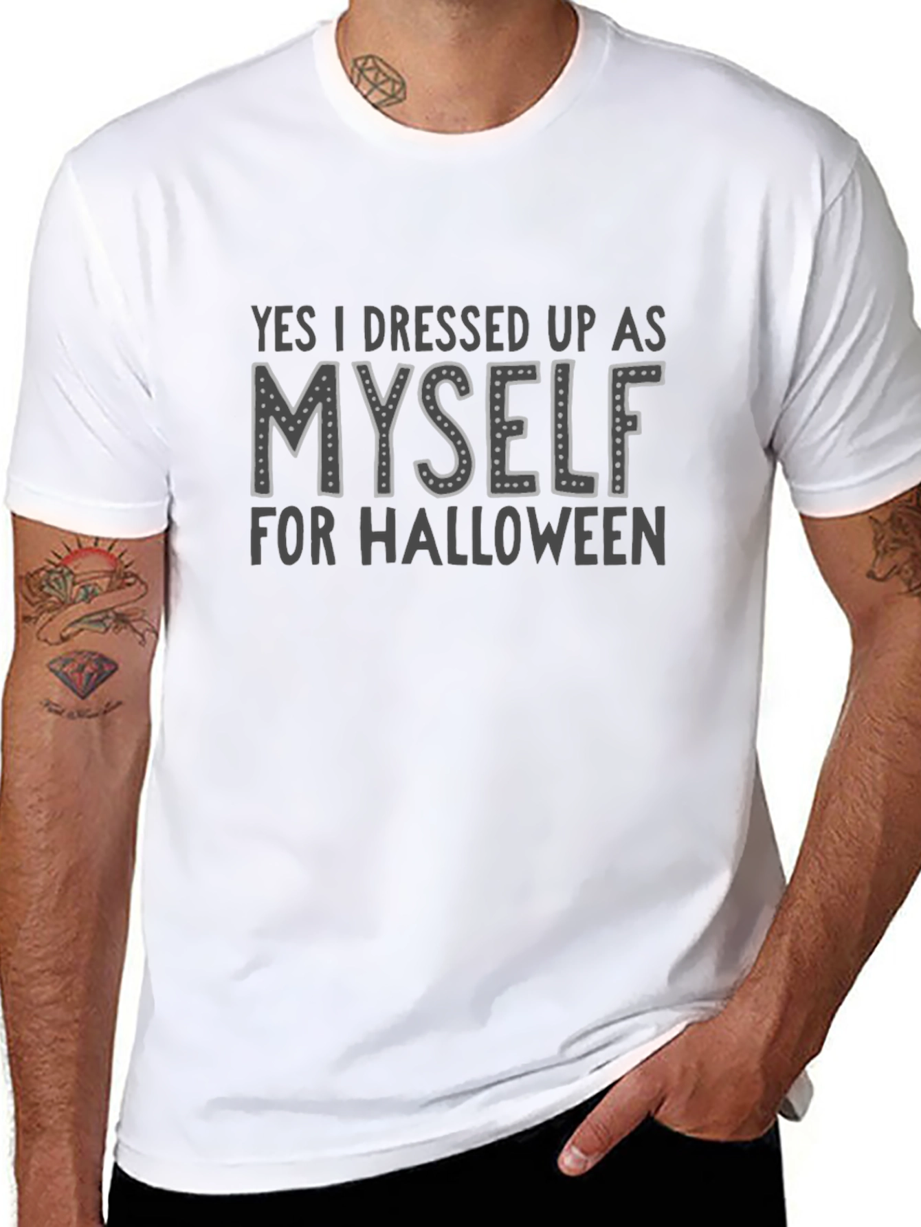 Funny Halloween Costume Myself Black T-Shirt