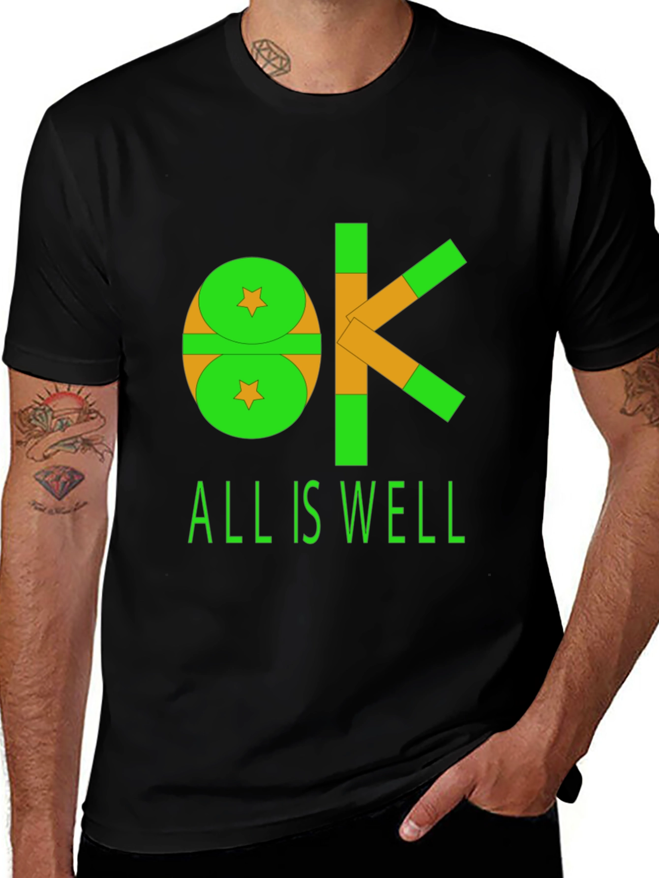 OK All Is Well Graphic Tee - Black