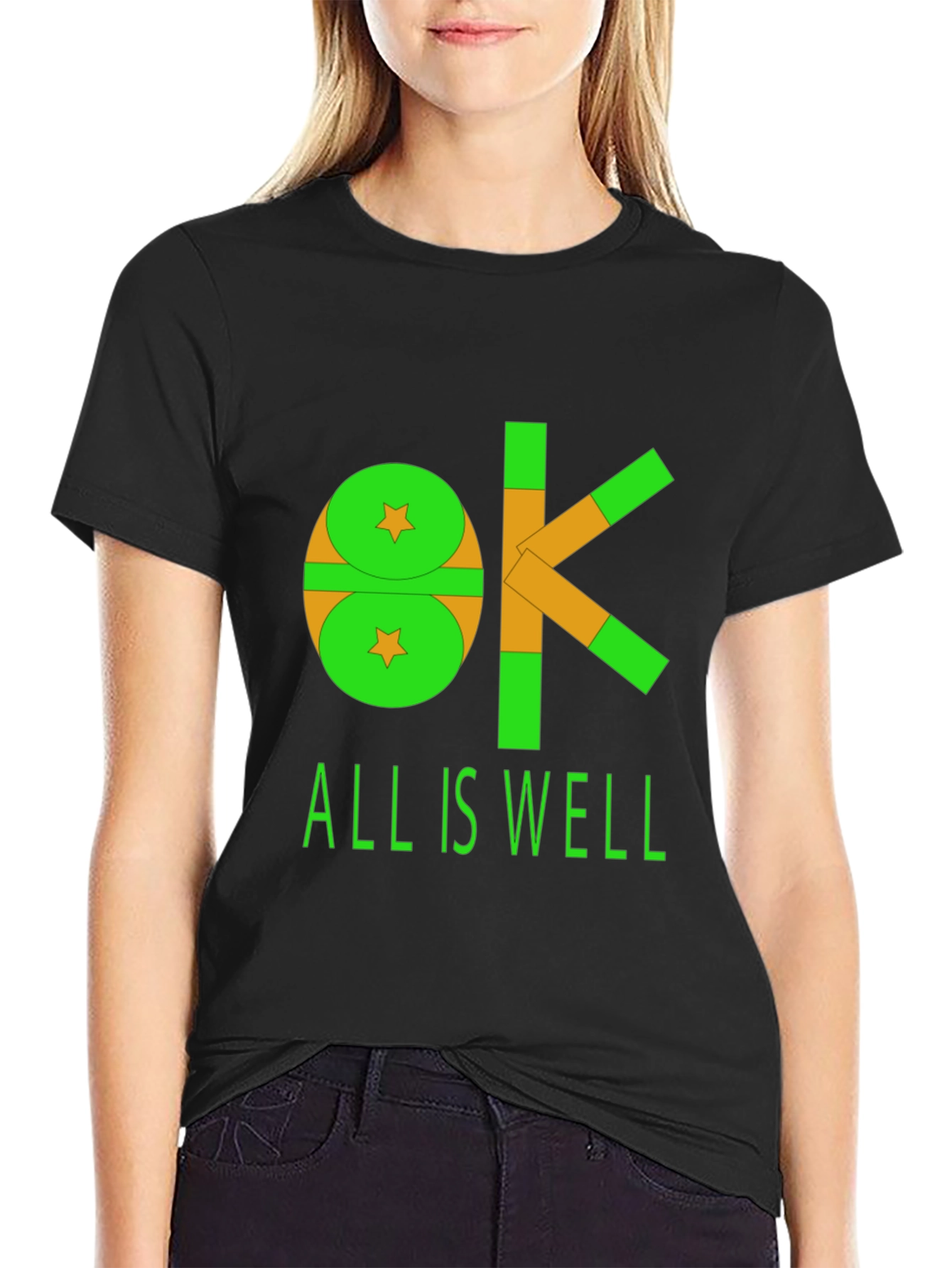 OK All Is Well Graphic Tee - Black