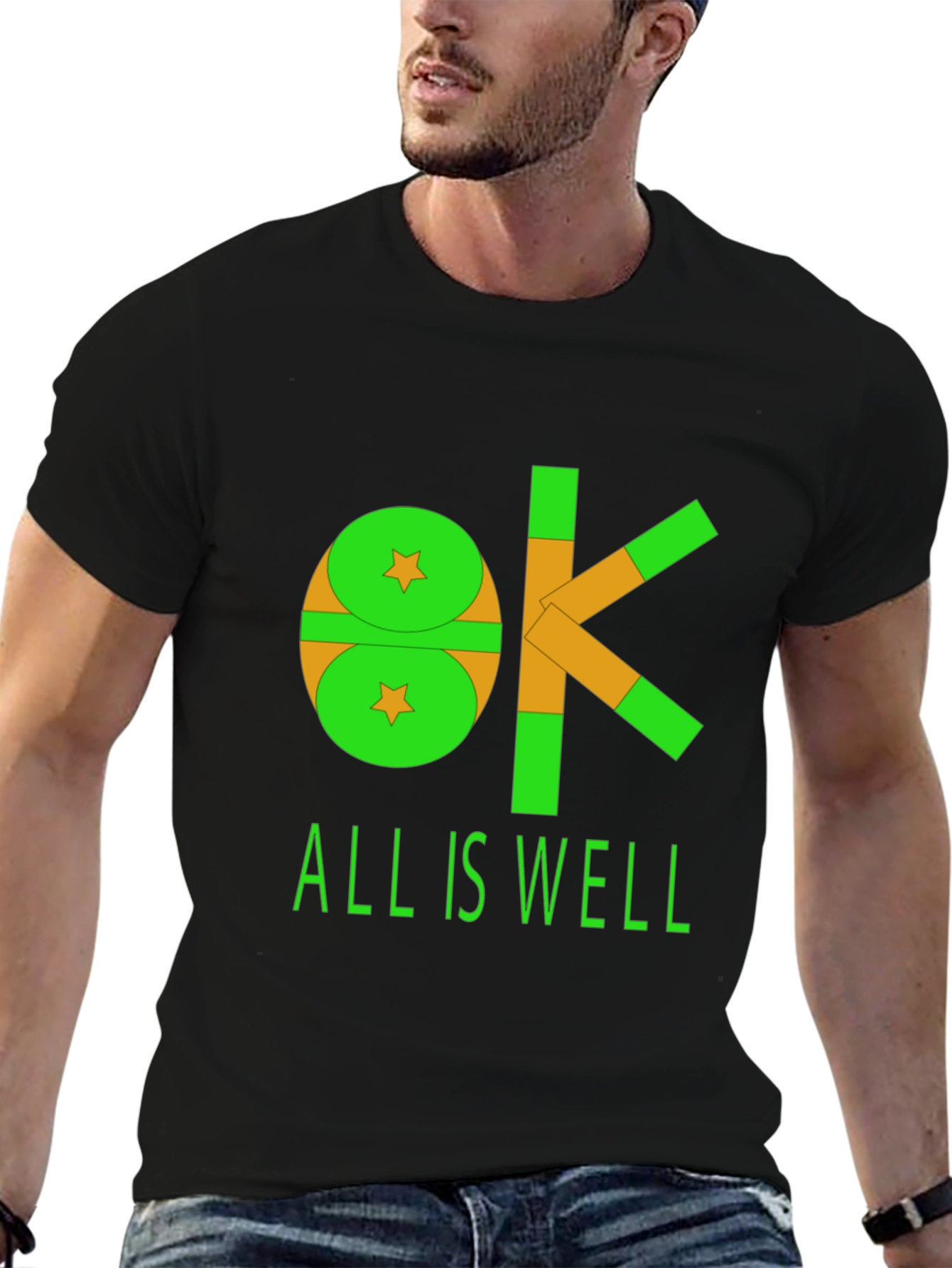 OK All Is Well Graphic Tee - Black
