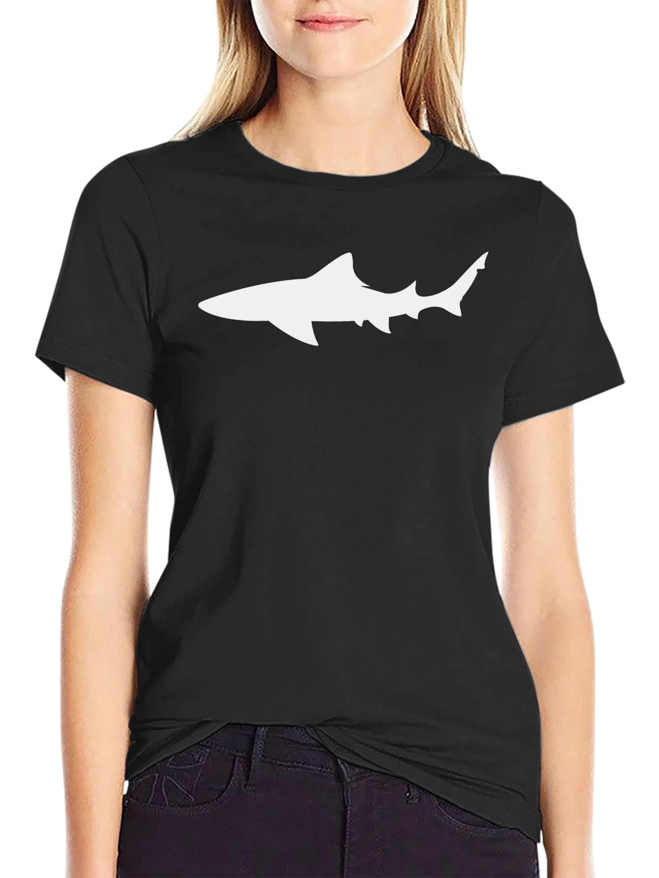 Shark Silhouette T-Shirt - Classic Crew Neck