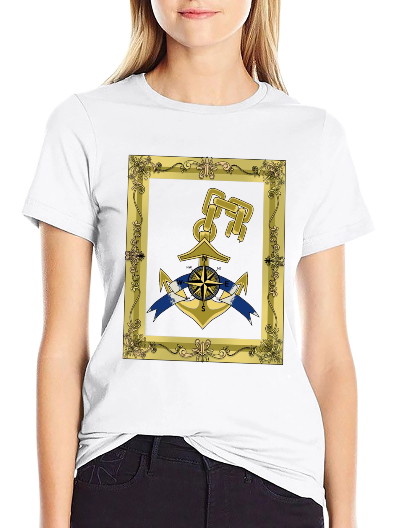 Nautical Anchor Framed Graphic Tee