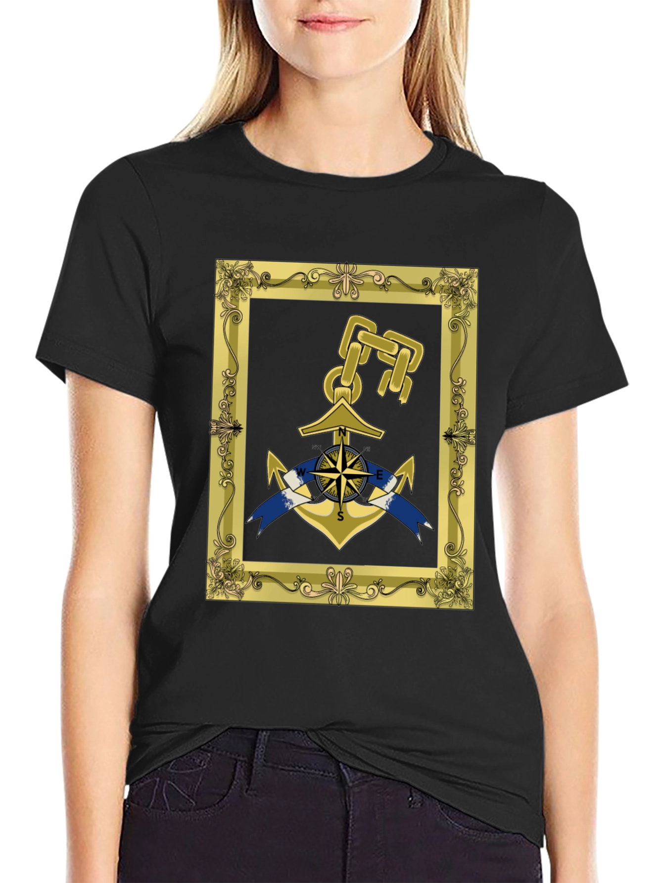 Nautical Anchor Framed Graphic Tee