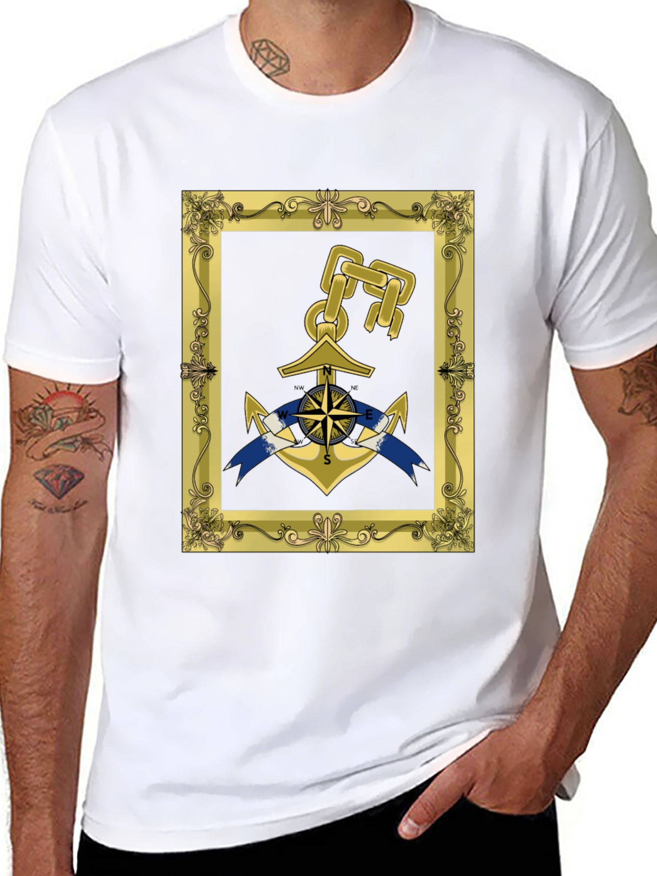 Nautical Anchor Framed Graphic Tee