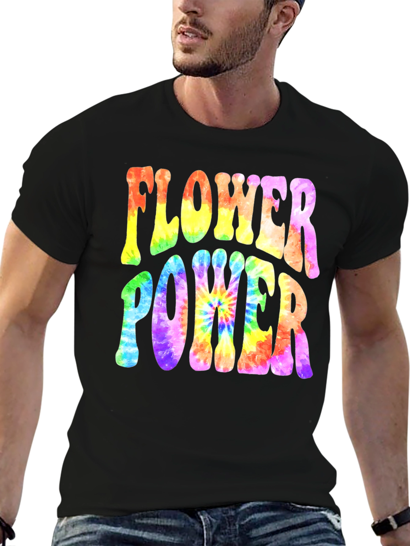 Flower Power Tie-Dye Graphic T-Shirt