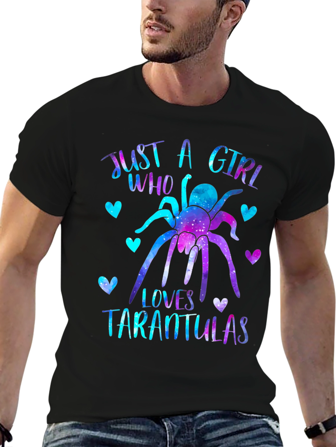 Girl Who Loves Tarantulas T-Shirt - Galaxy Design