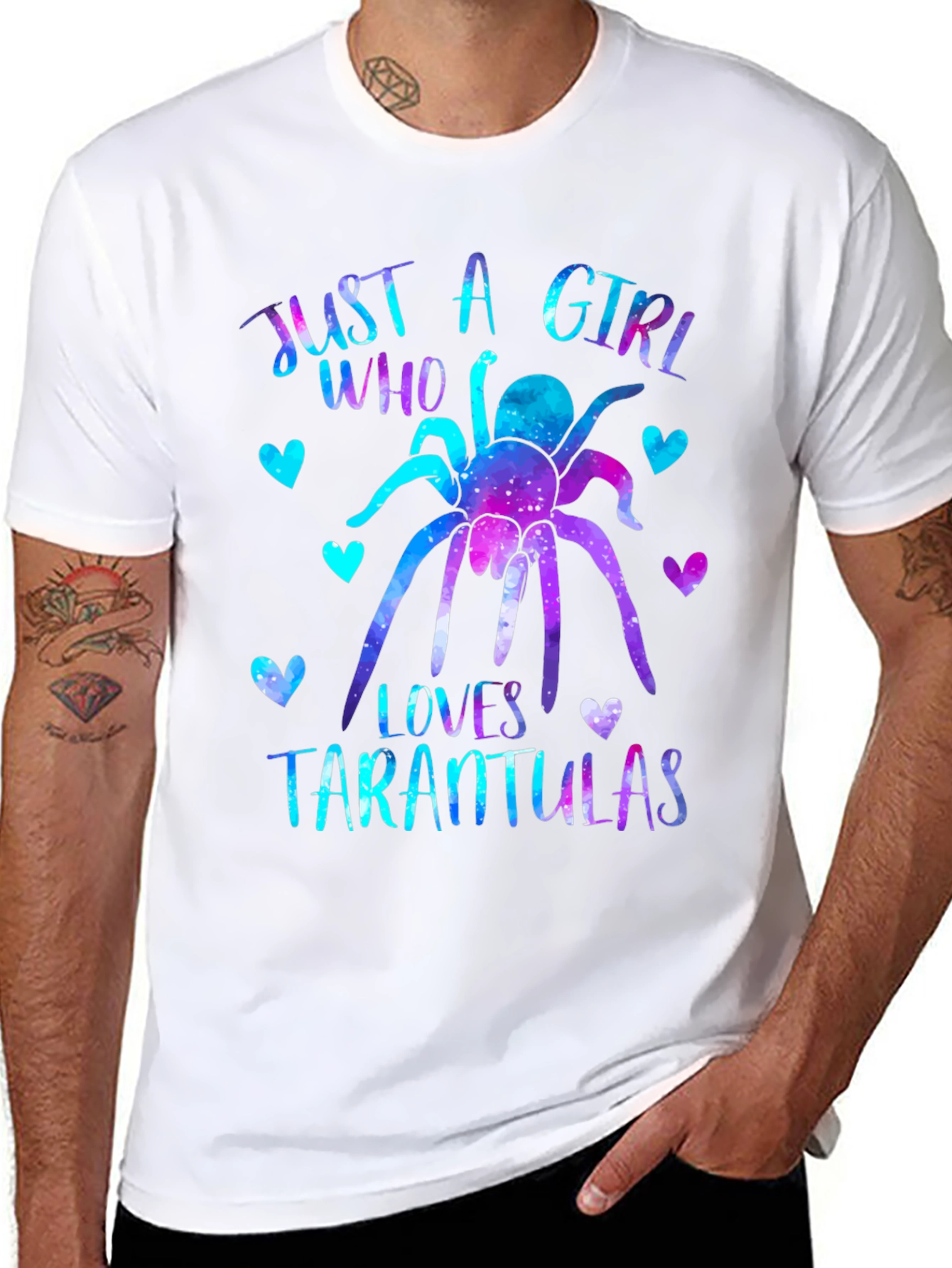 Girl Who Loves Tarantulas T-Shirt - Galaxy Design