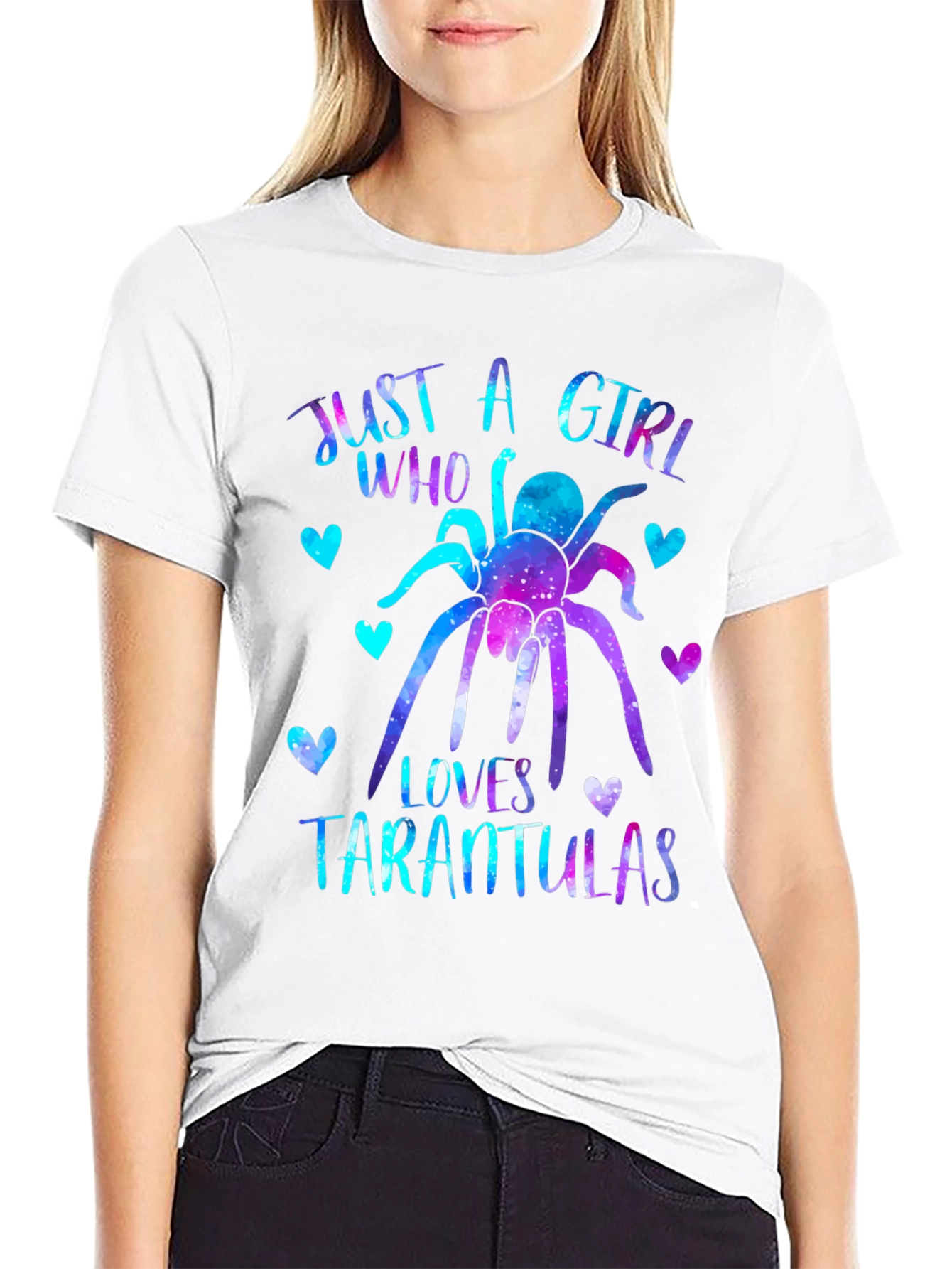 Girl Who Loves Tarantulas T-Shirt - Galaxy Design