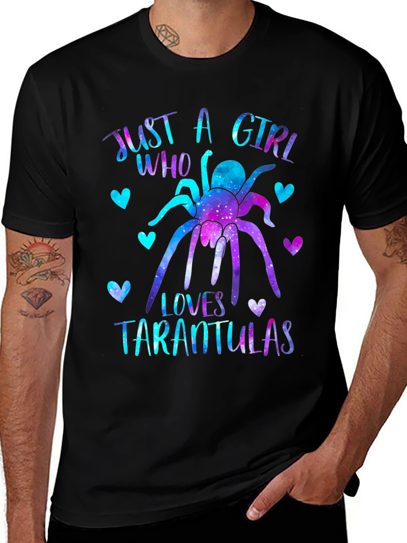 Girl Who Loves Tarantulas T-Shirt - Galaxy Design